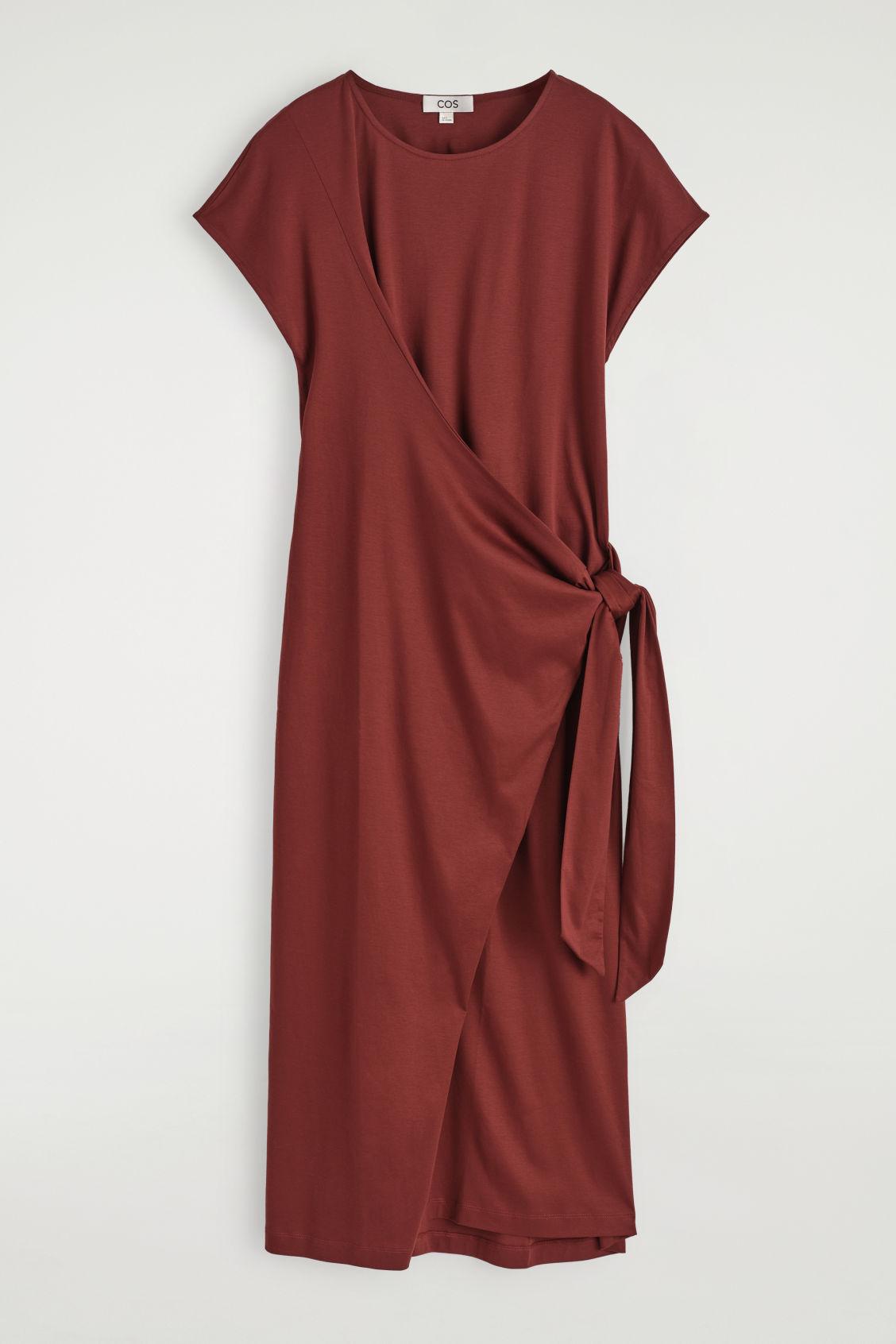 COS Wrap-Front T-Shirt Dress in Red | Lyst COS Wrap-Front T-Shirt Dress in Red | Lyst