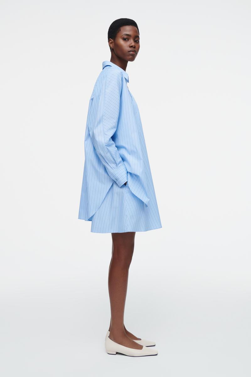 COS Layered Striped Trapeze Shirt Dress in Blue | Lyst COS Layered Striped Trapeze Shirt Dress in Blue | Lyst