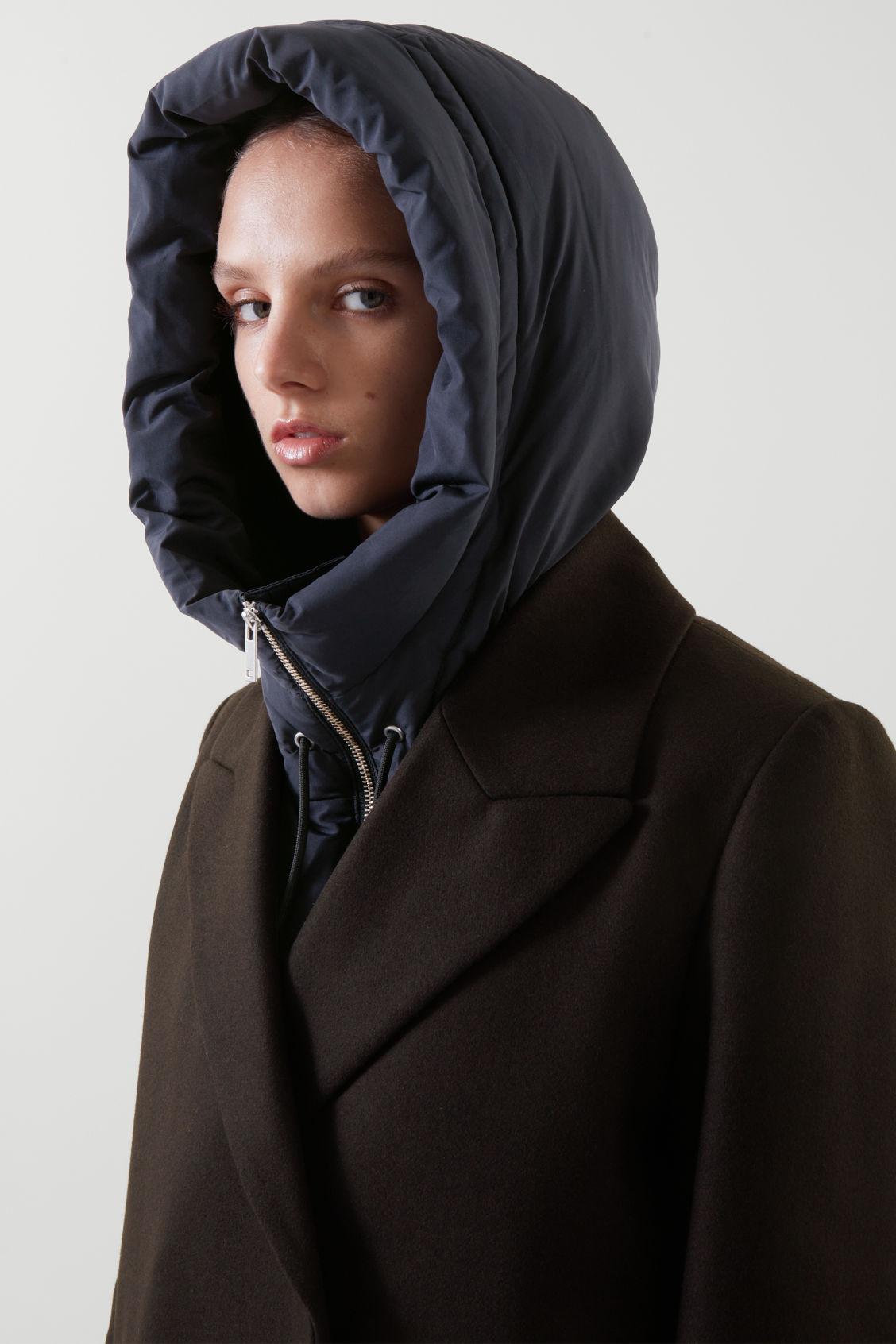 COS Hooded Mock Collar in Blue | Lyst