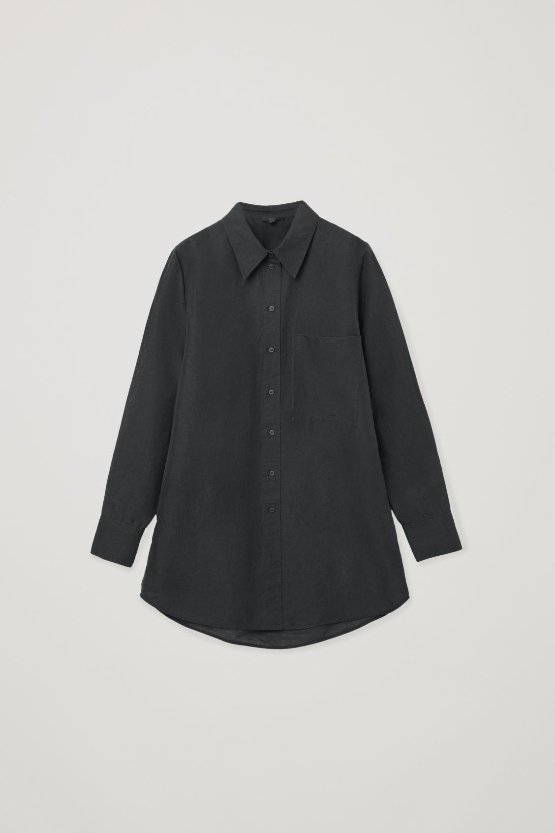 COS Oversized Linen Shirt in Black Lyst