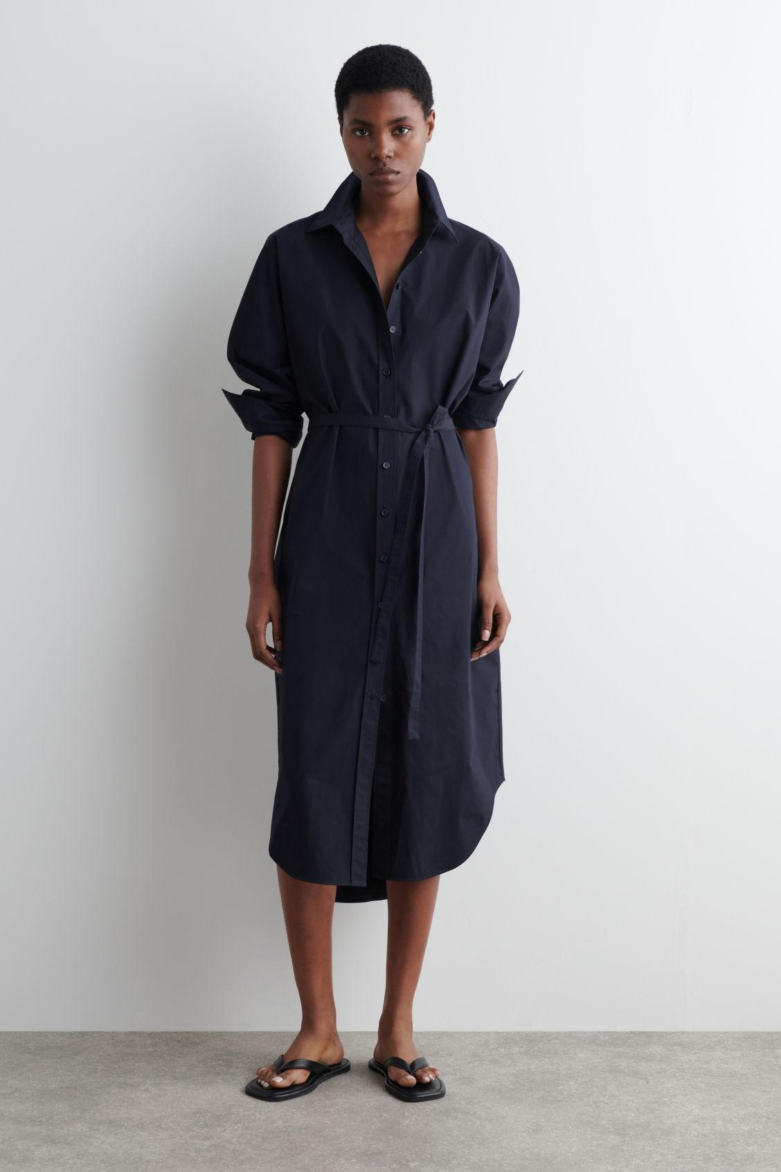 COS Relaxed Cotton Shirt Dress in Blue | Lyst