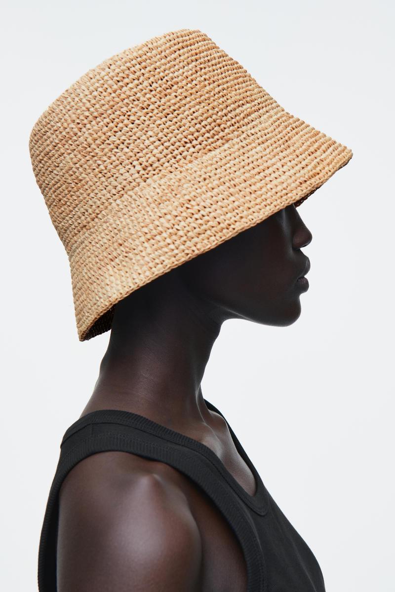 Cos Woven Straw Sun Bucket Hat In Beige COS Straw Sun Hat | endource main image 4