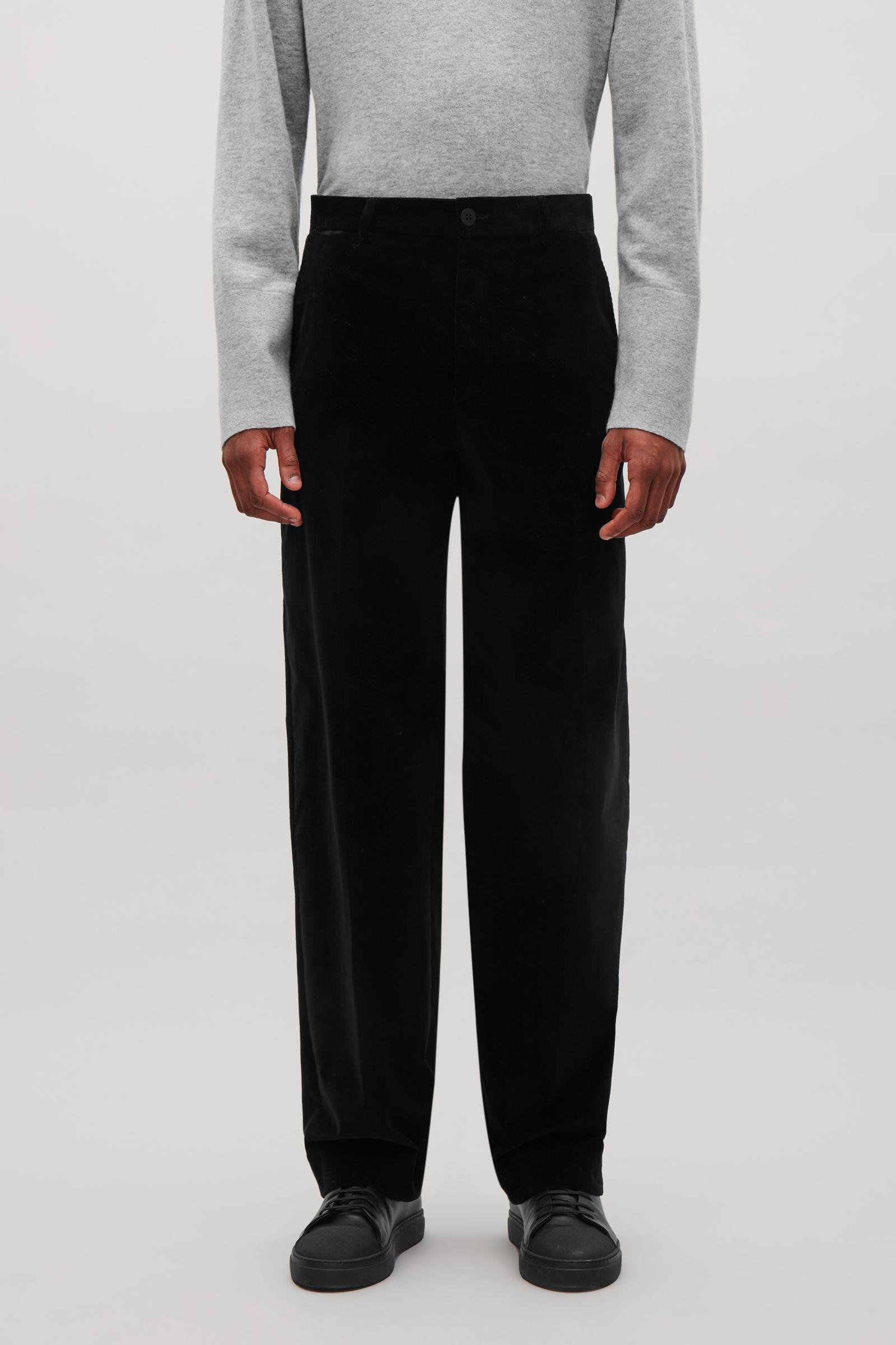 COS Wide-leg Corduroy Trousers in Black for Men - Lyst