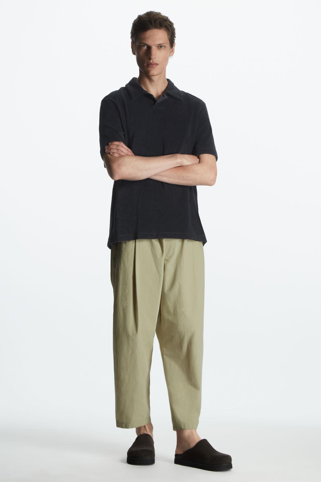 COS Wide-leg Cropped Trousers in Green for Men | Lyst