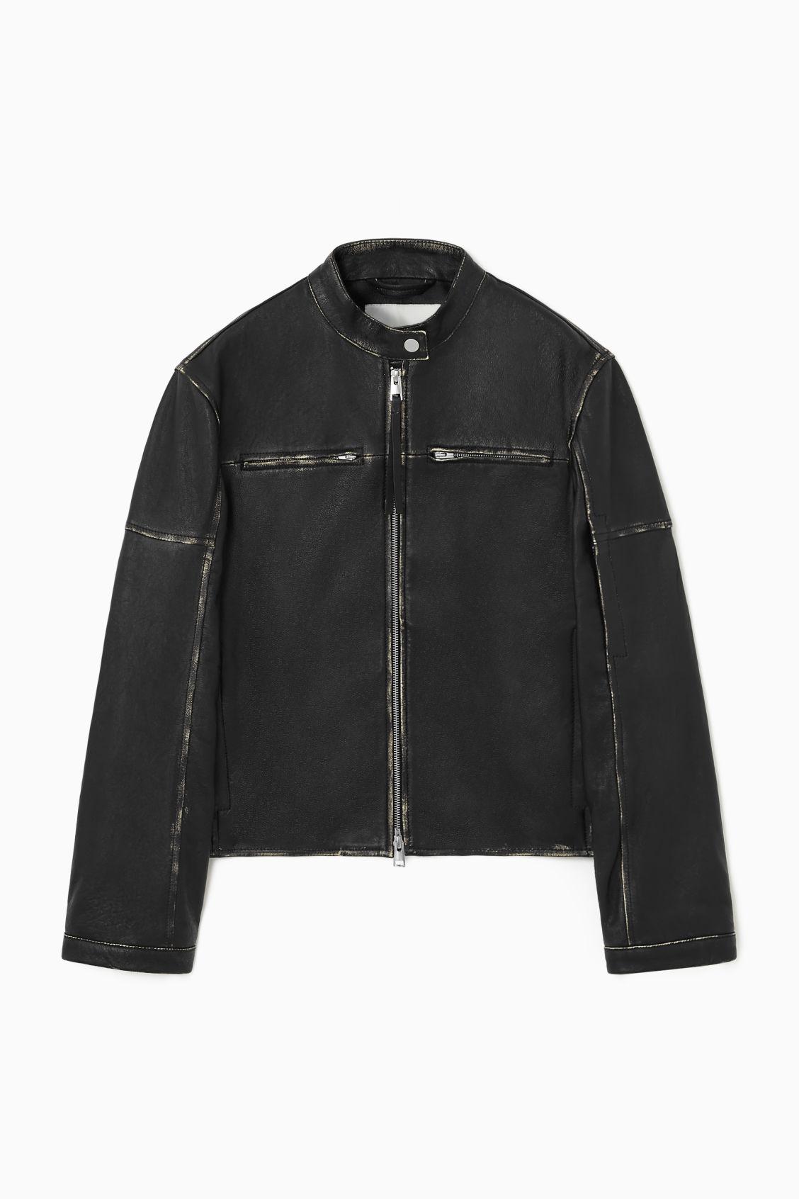 【新品未使用】COS レザー モートジャケット ブラック COS Leather Moto Jacket in Black | Lyst