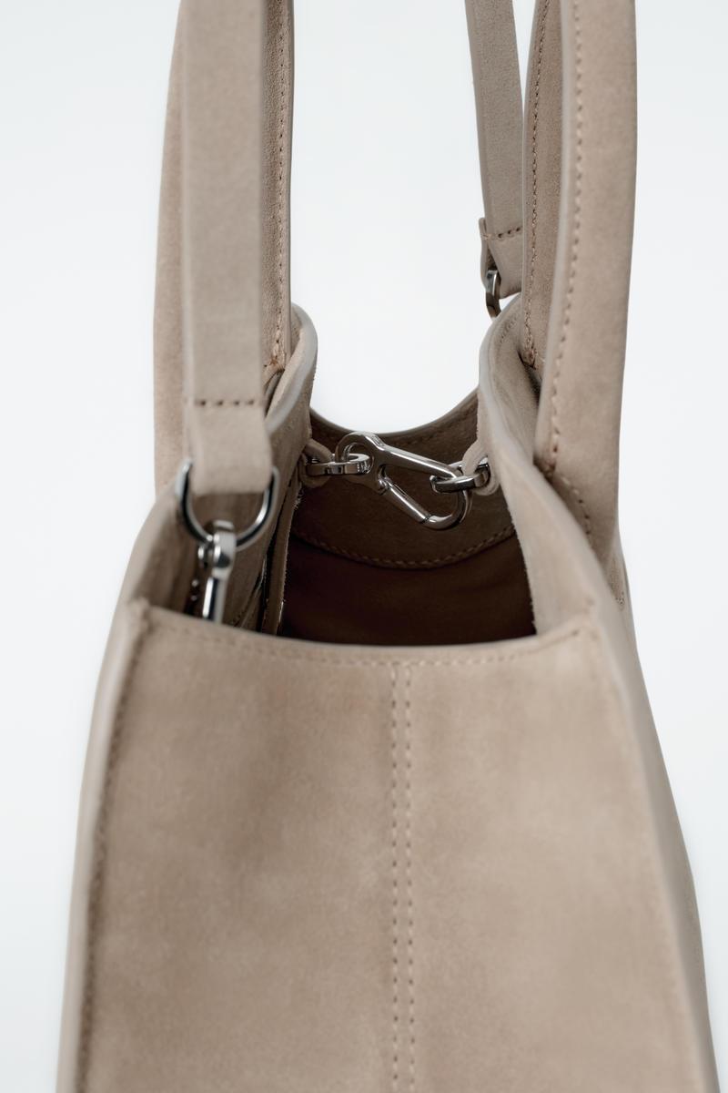 COS Mini Studio Bowling Bag - Suede in Natural | Lyst