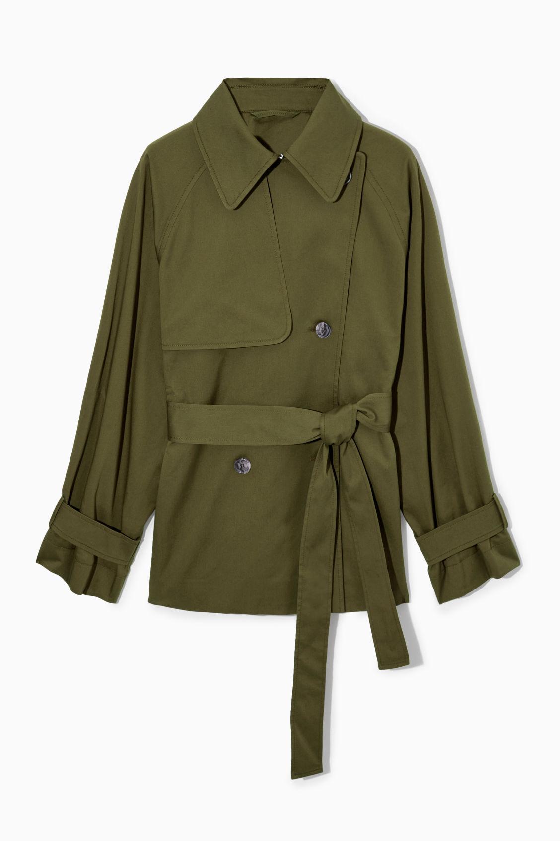 COS Oversized Short Trench Coat in Green Lyst