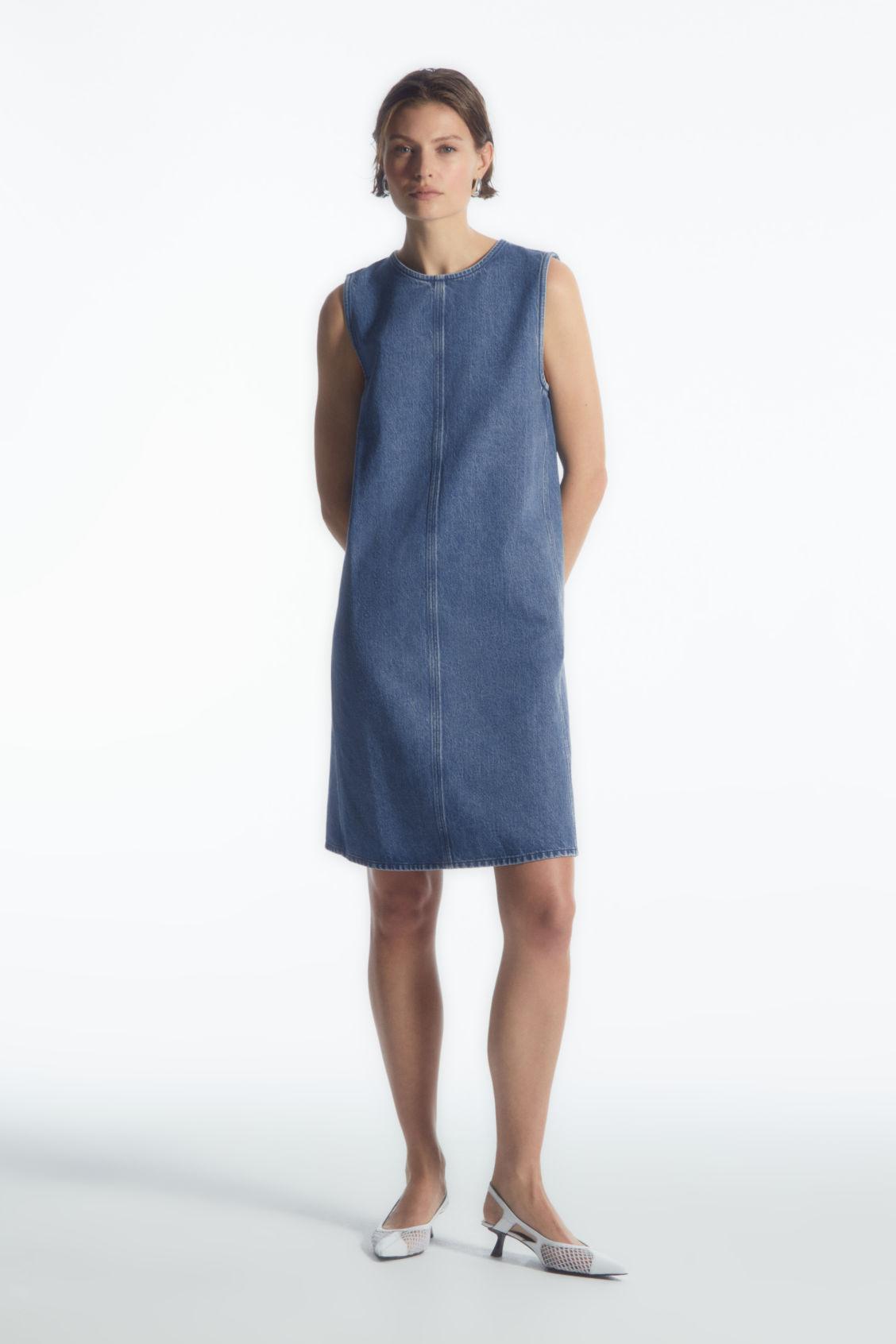 COS Paneled Denim Shift Dress in Blue | Lyst COS Paneled Denim Shift Dress in Blue | Lyst