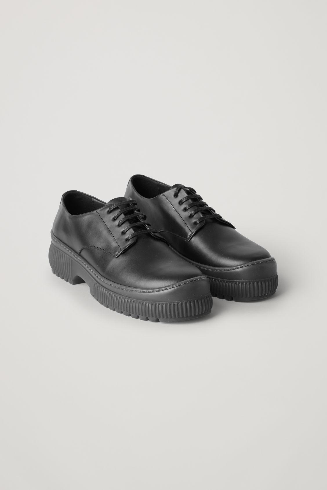 COS Leather Chunky Derby Shoes in Black for Men | Lyst
