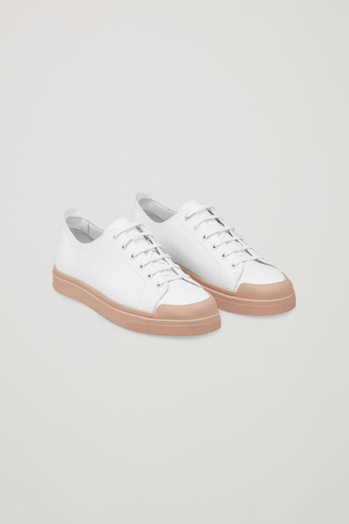 COS Coloured-sole Leather Trainers in 