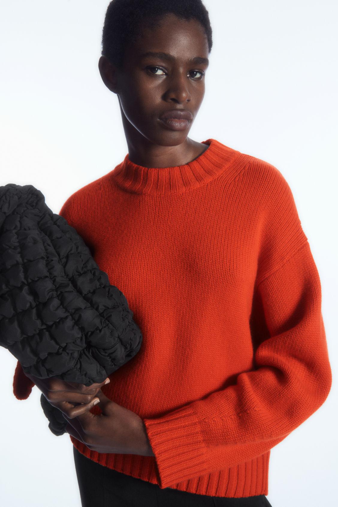 COS Chunky Pure Cashmere Crew neck Sweater in Orange Lyst