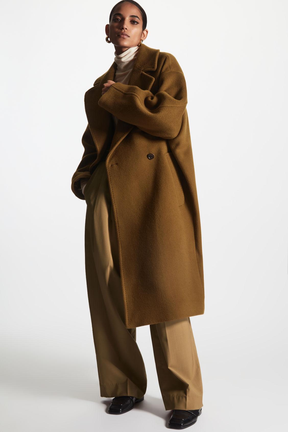 COS Oversized Wool-blend Coat (petite) in Natural | Lyst