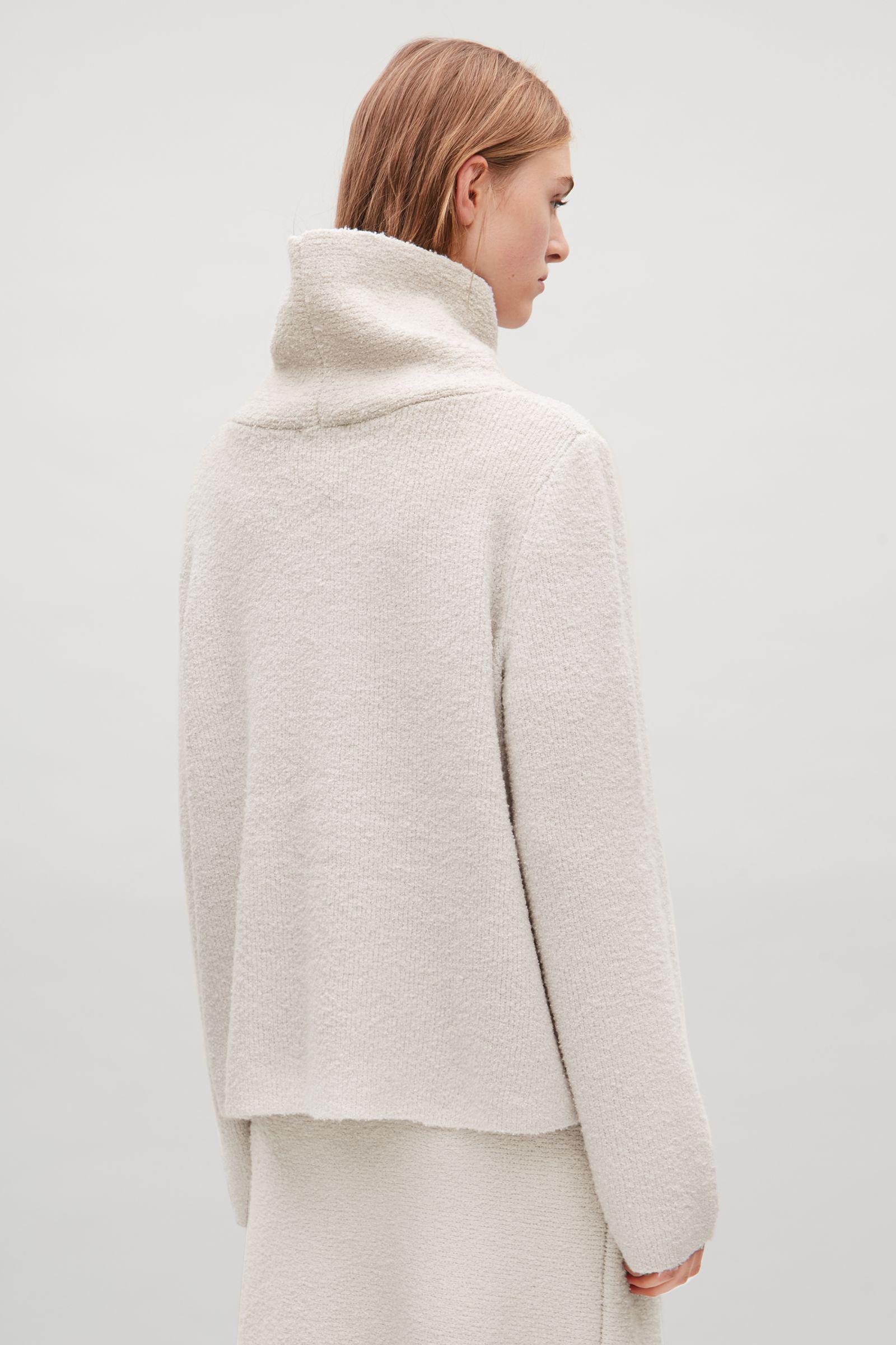 COS High neck Wool Jumper in White Lyst