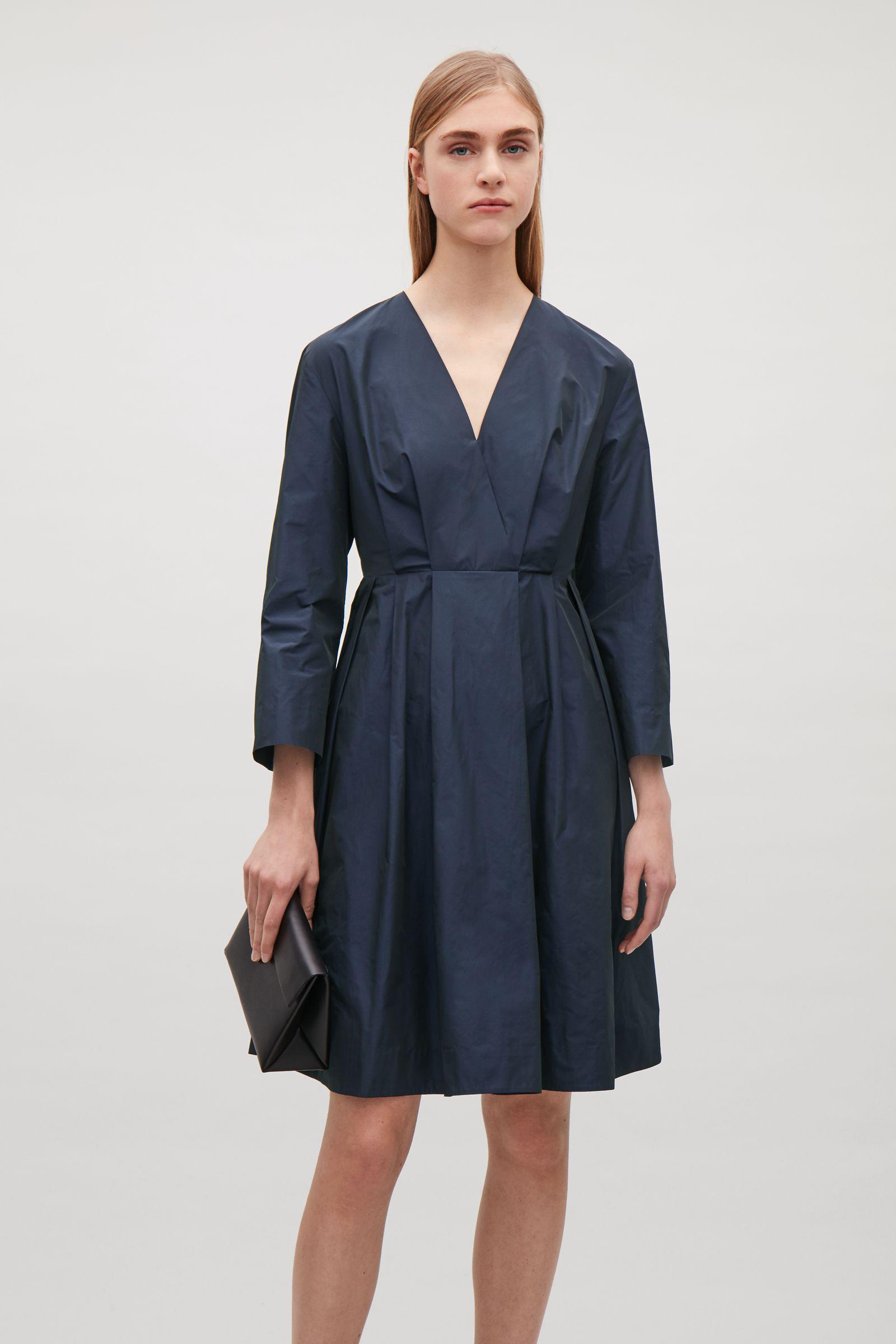 cos blue velvet dress