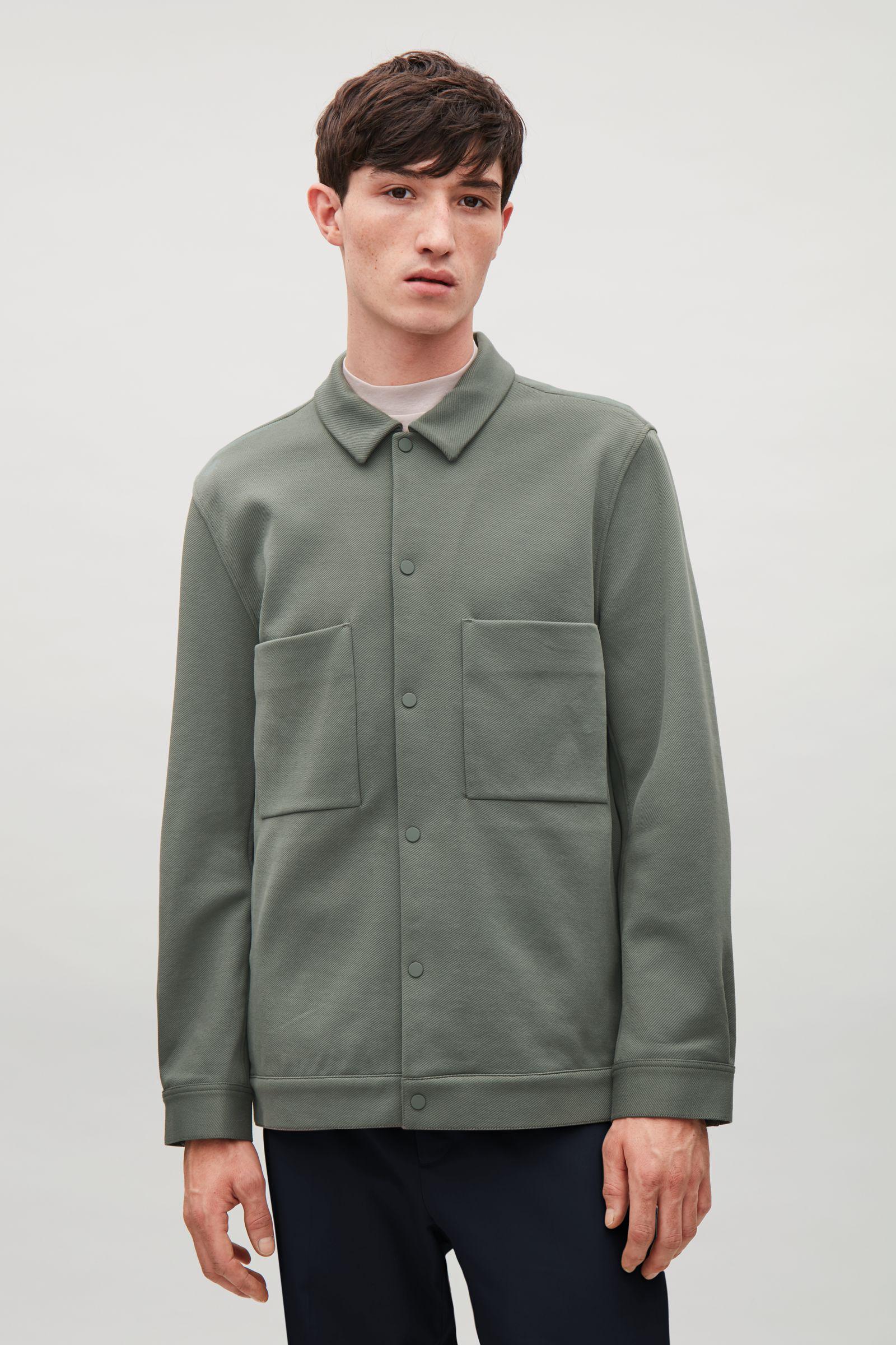 COS Twill Shirt Jacket in Green for Men Lyst UK