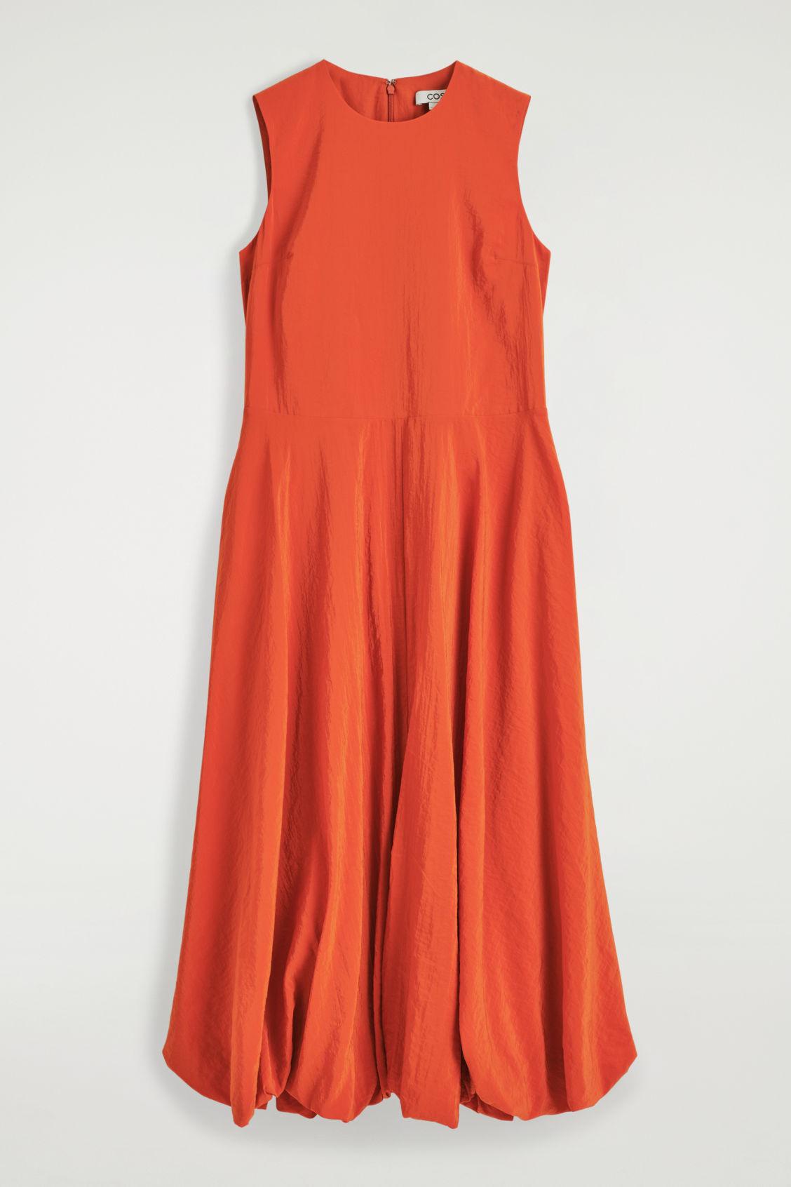 knee length dresses for ladies Linen Maxi Dress w/ Contrast Stitching & Wide Tie Straps