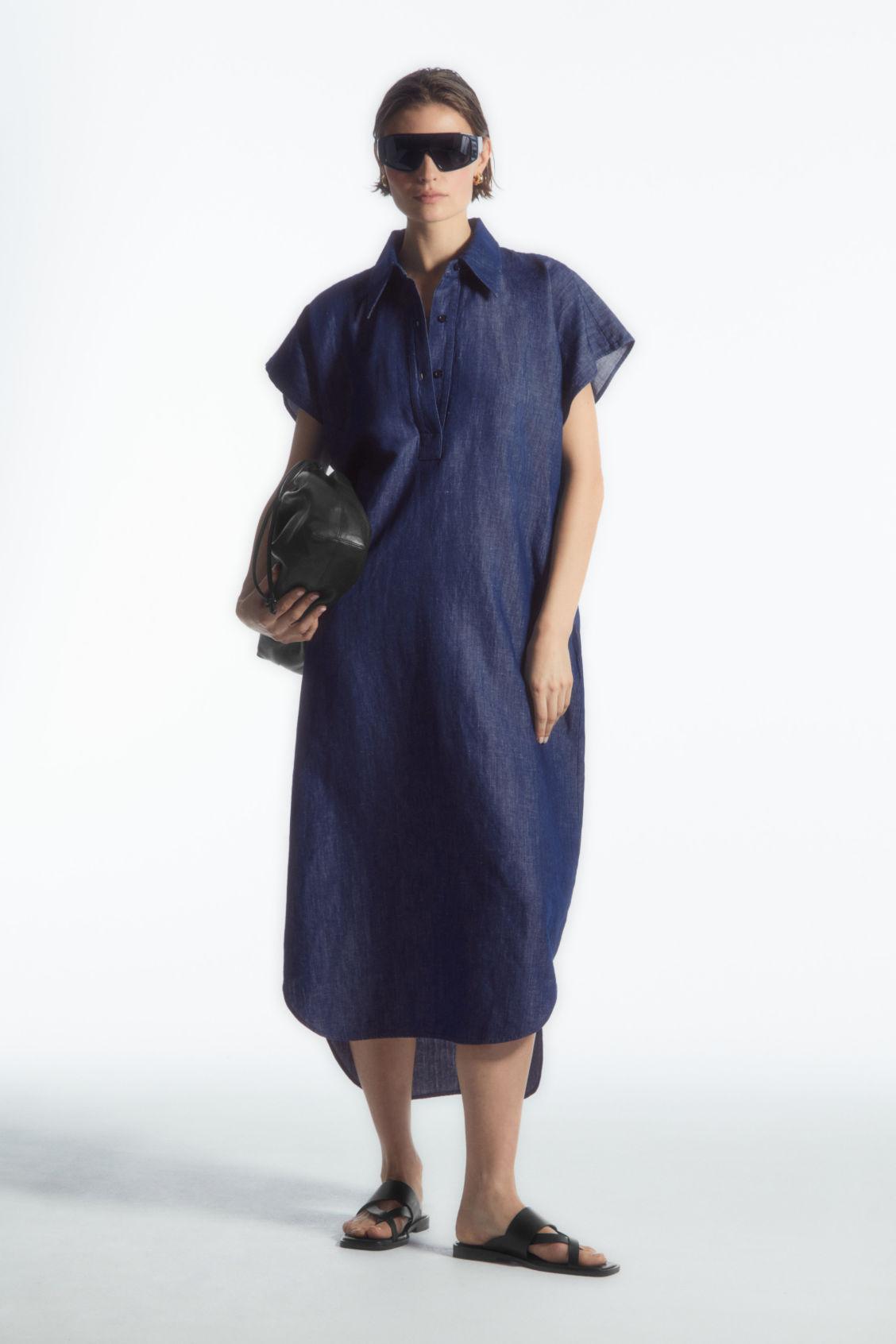 ワンピース COS OVERSIZED DENIM MIDI SHIRT DRESS DENIM MIDI SHIRT DRESS - DARK INDIGO | COS