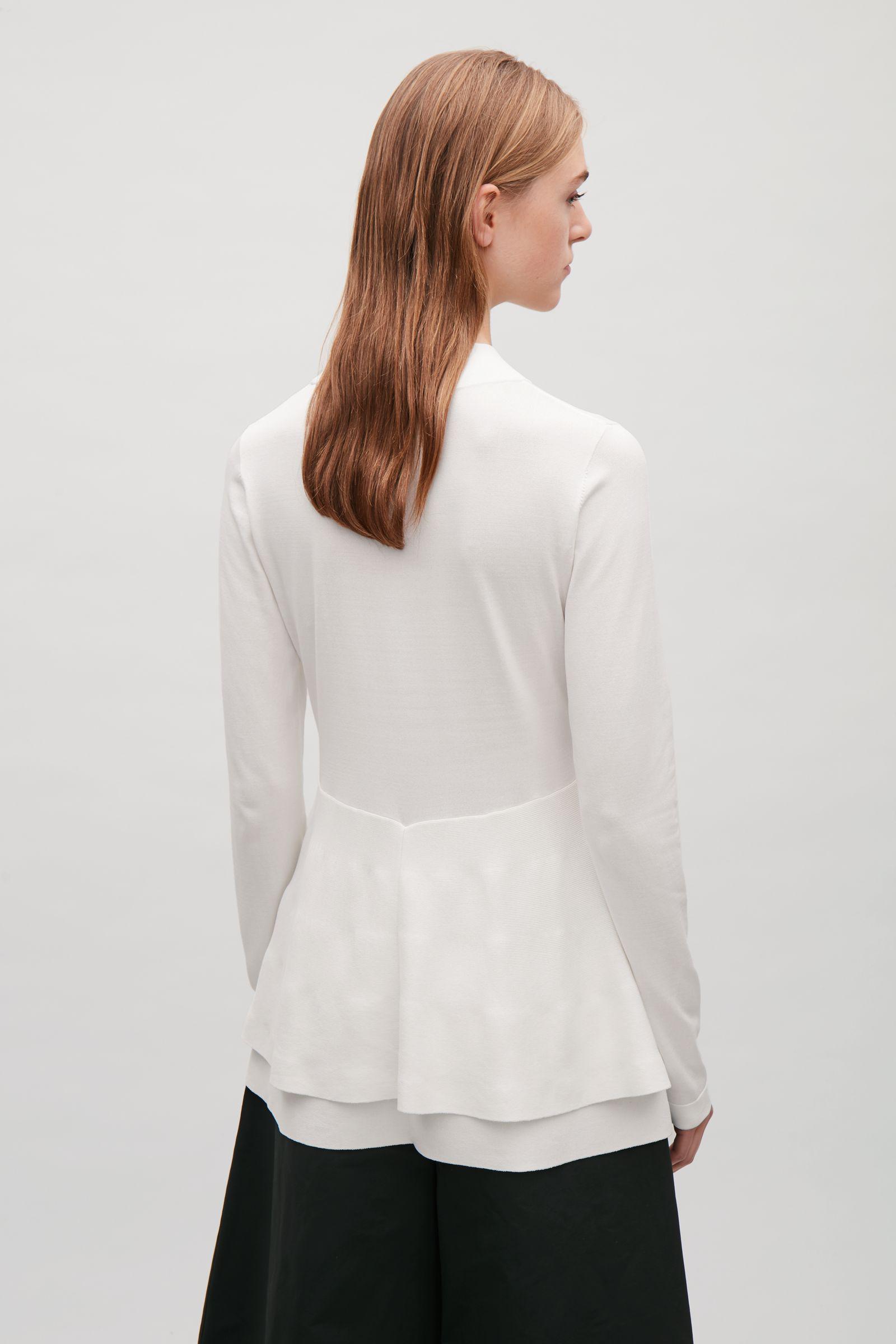 COS Double-layered Peplum Top in White - Lyst