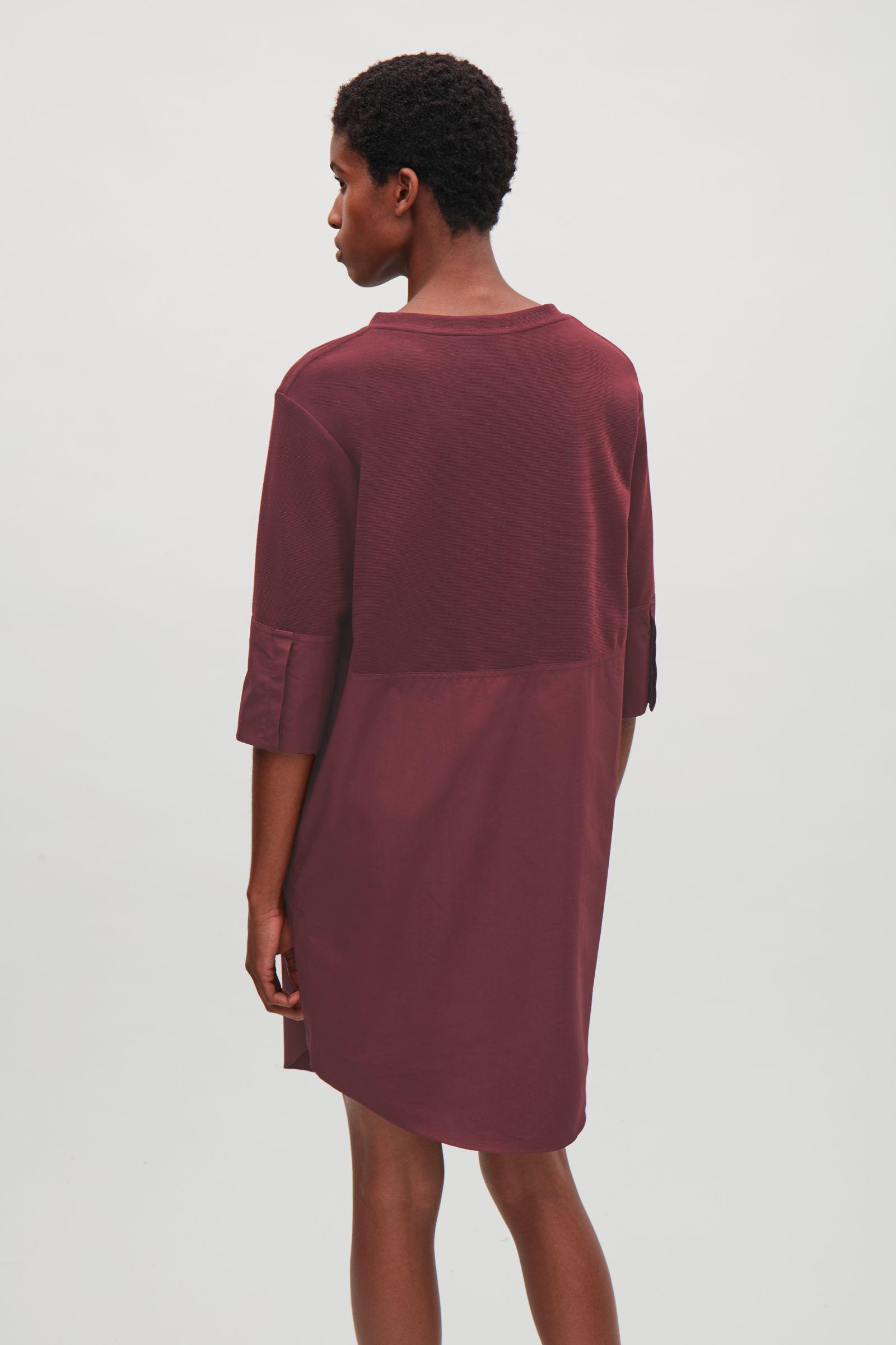 cos burgundy dress