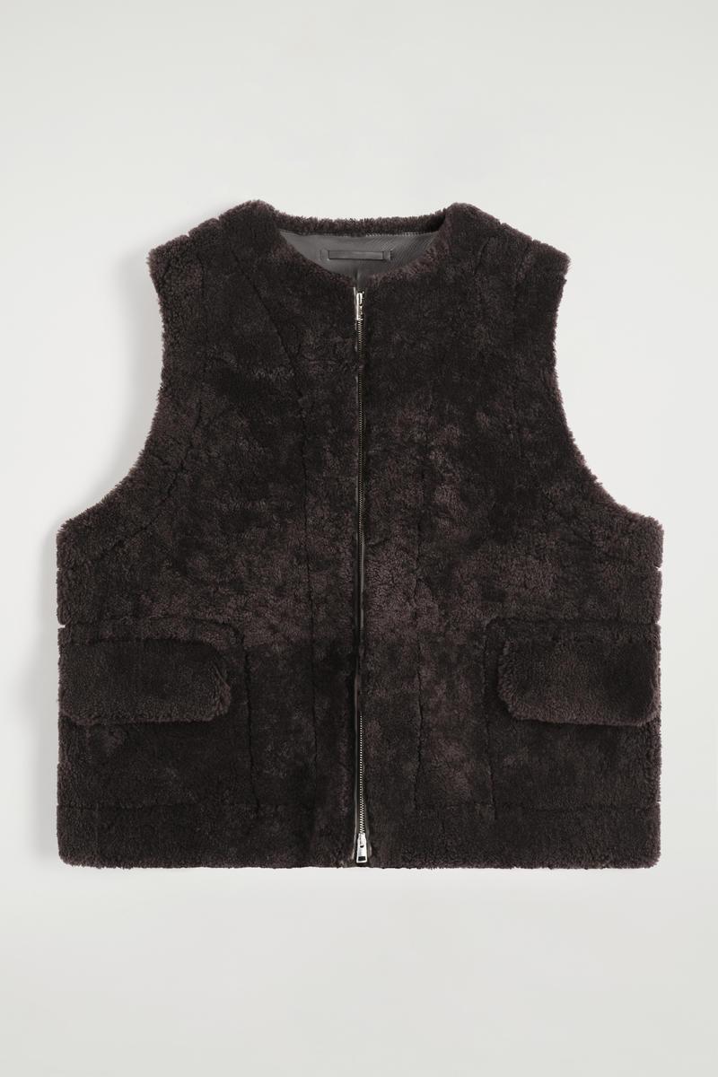 COS Shearling Gilet in Black for Men Lyst UK