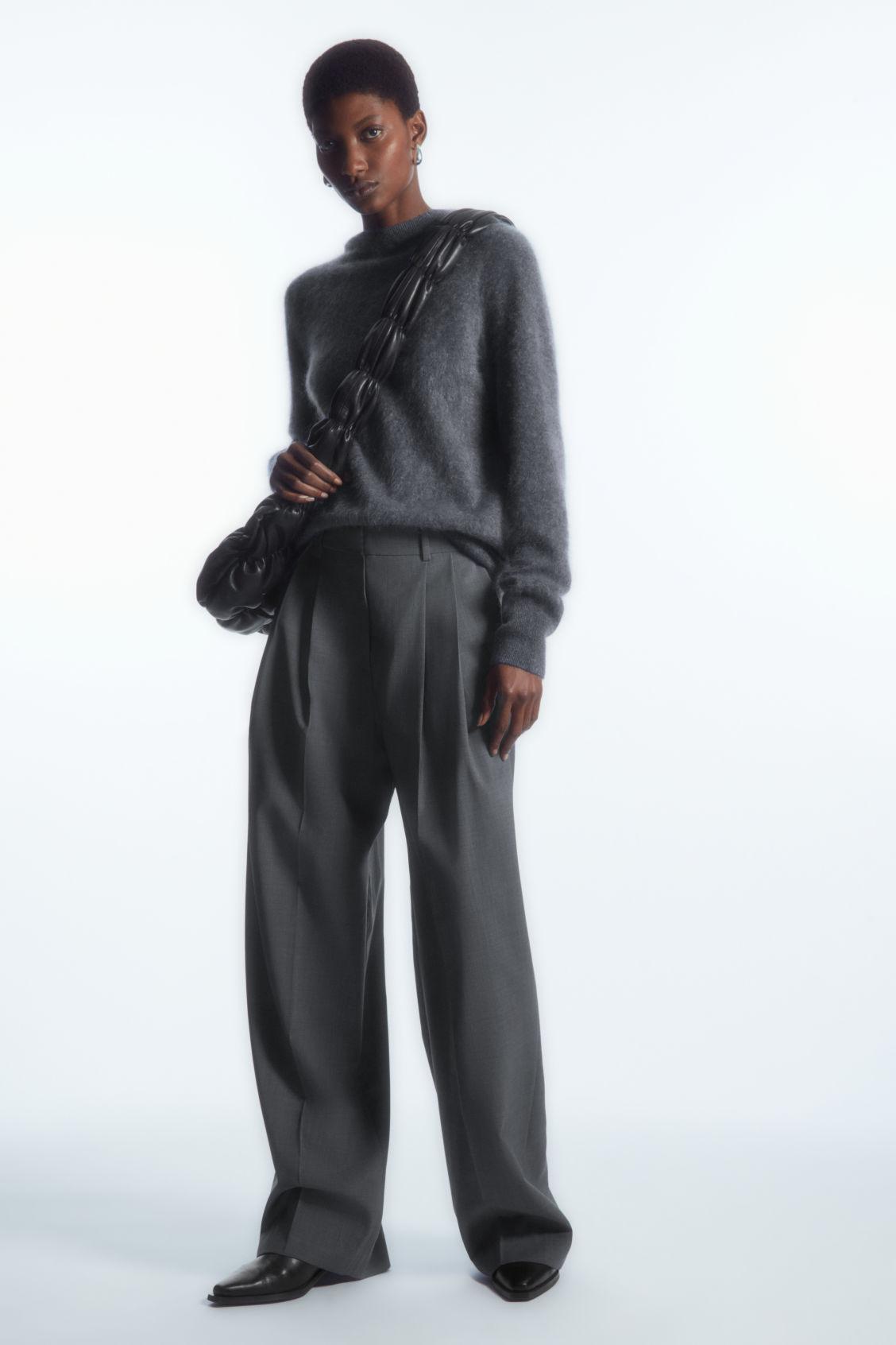 COS Wide-leg Tailored Wool Trousers in Gray | Lyst