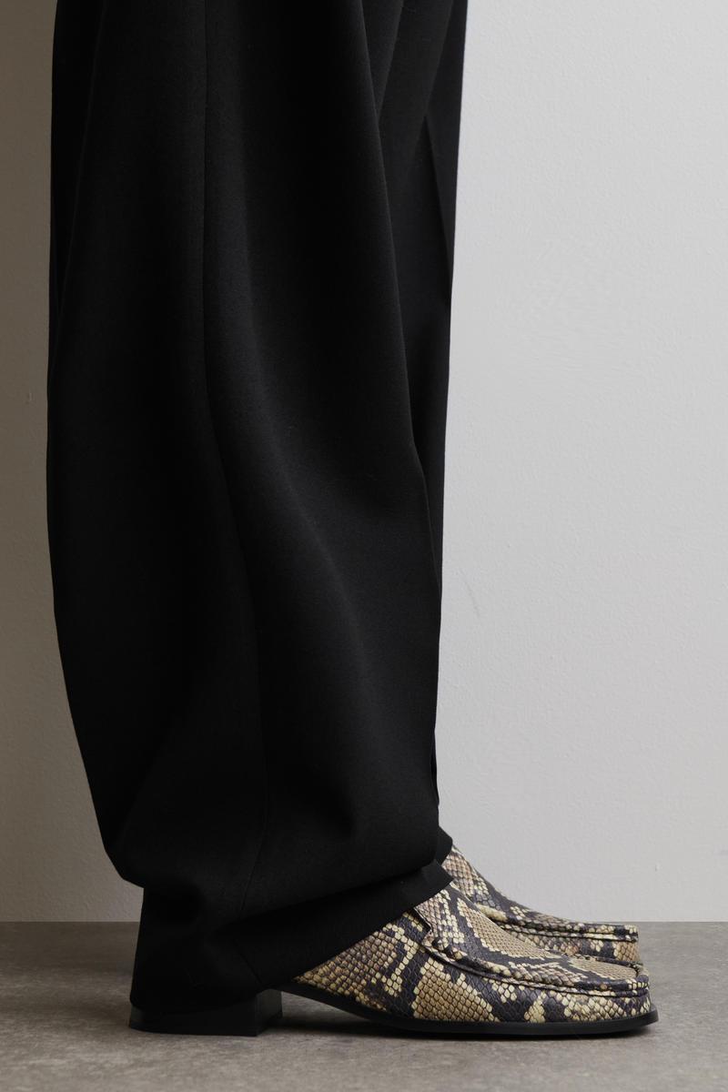 COS Square-Toe Leather Heel Loafers in Natural | Lyst