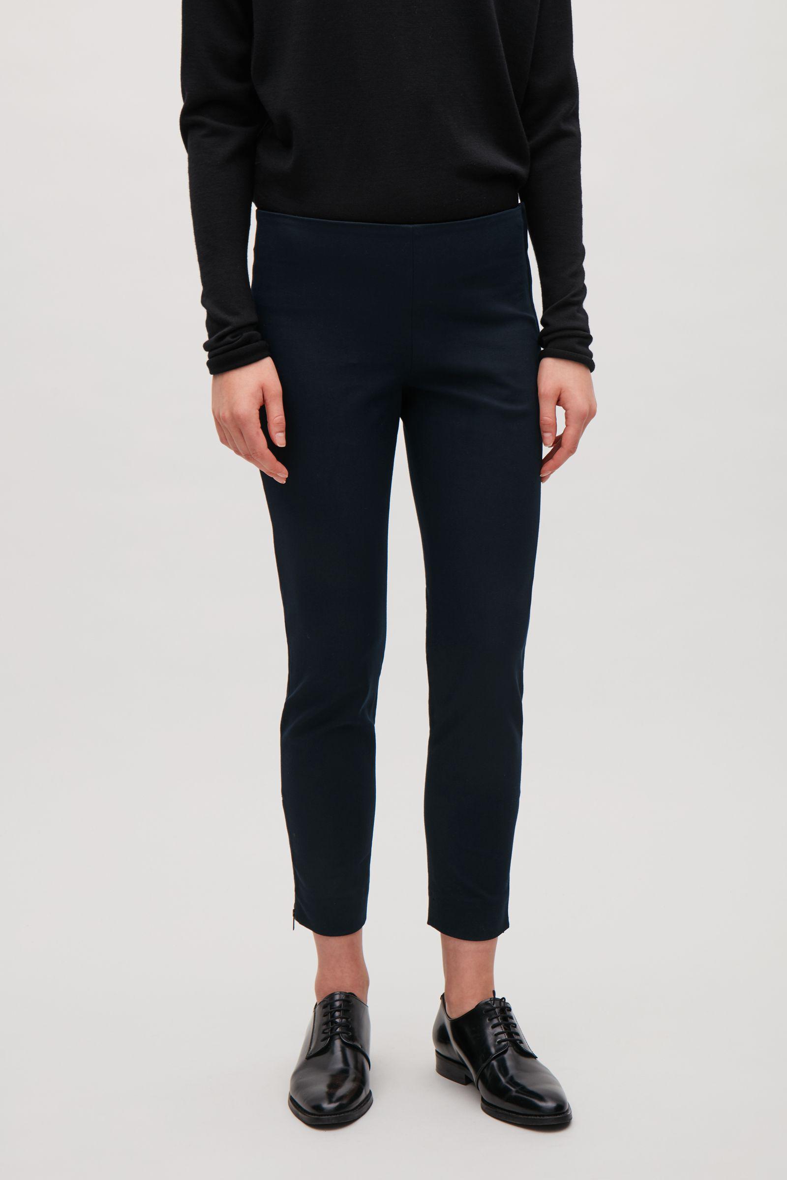 COS Slim-fit Trousers With Ankle Zip in Blue