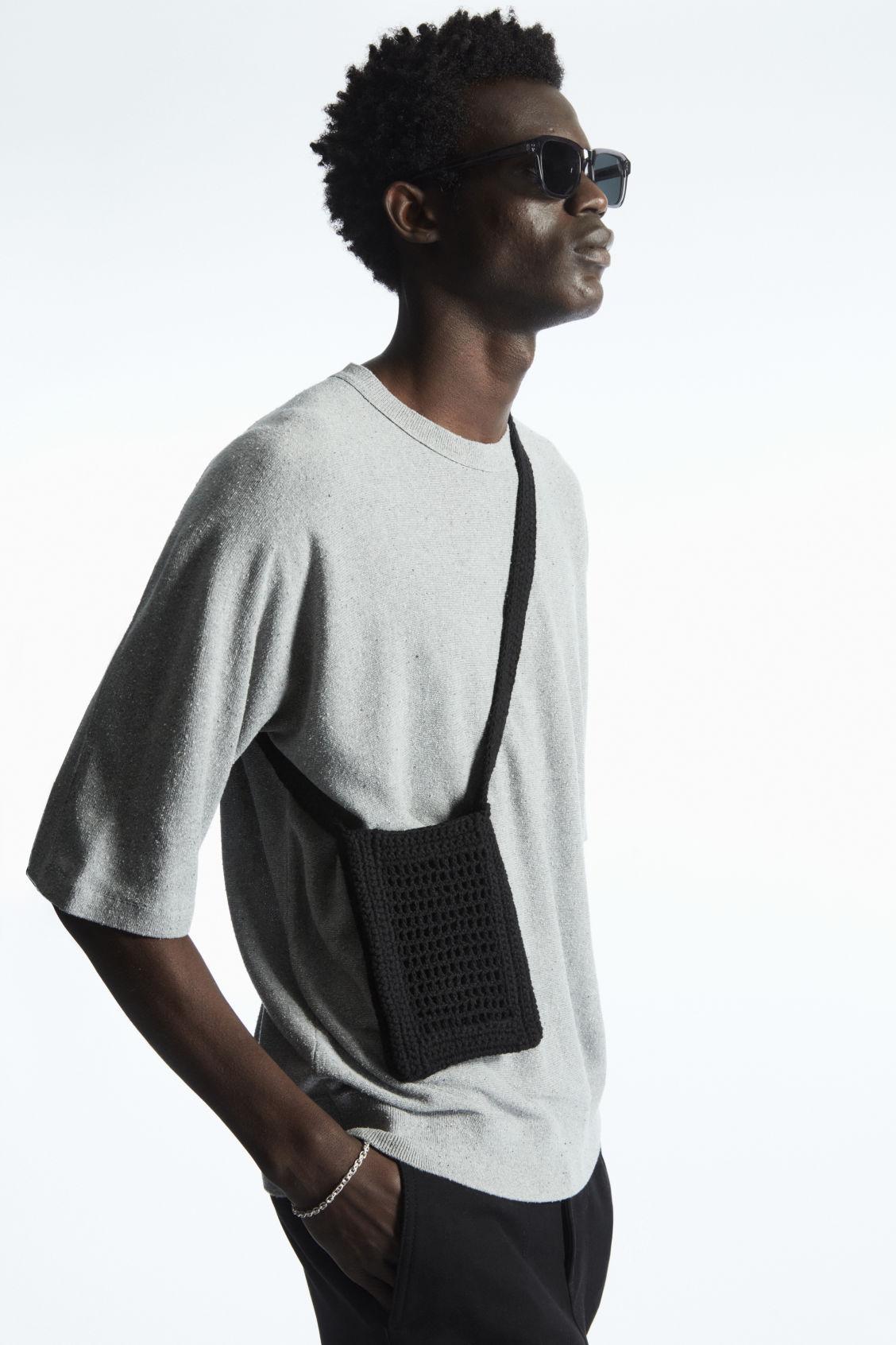 COS Mini Crochet Crossbody Bag in Black for Men