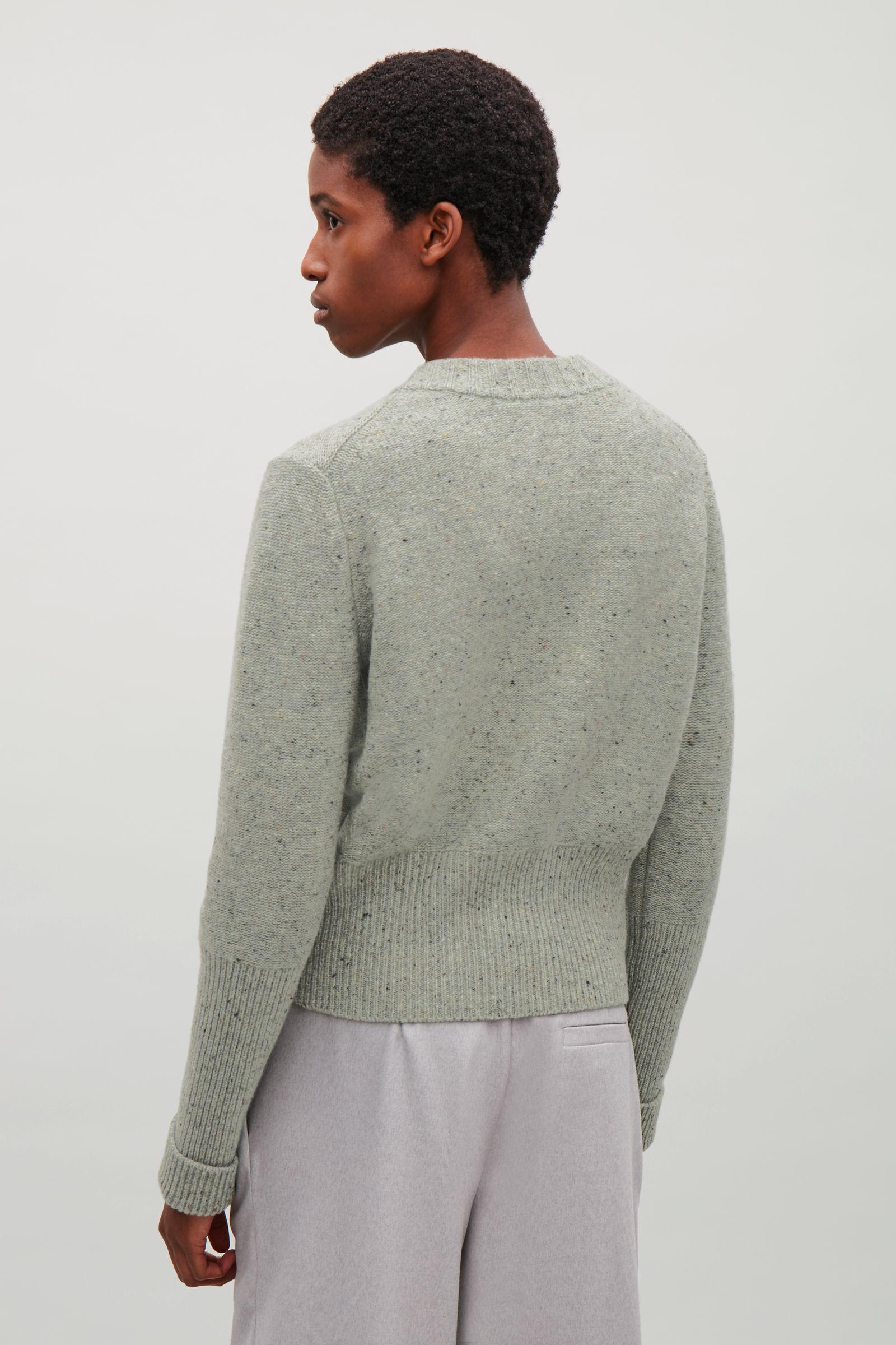 cos speckled cardigan