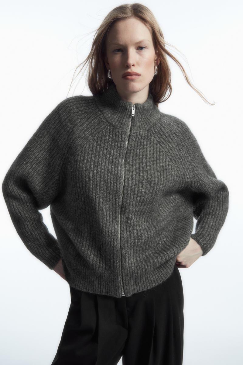 COS Cardigan Aus Alpaka-Mix Mit Reissverschluss in Grau Lyst DE
