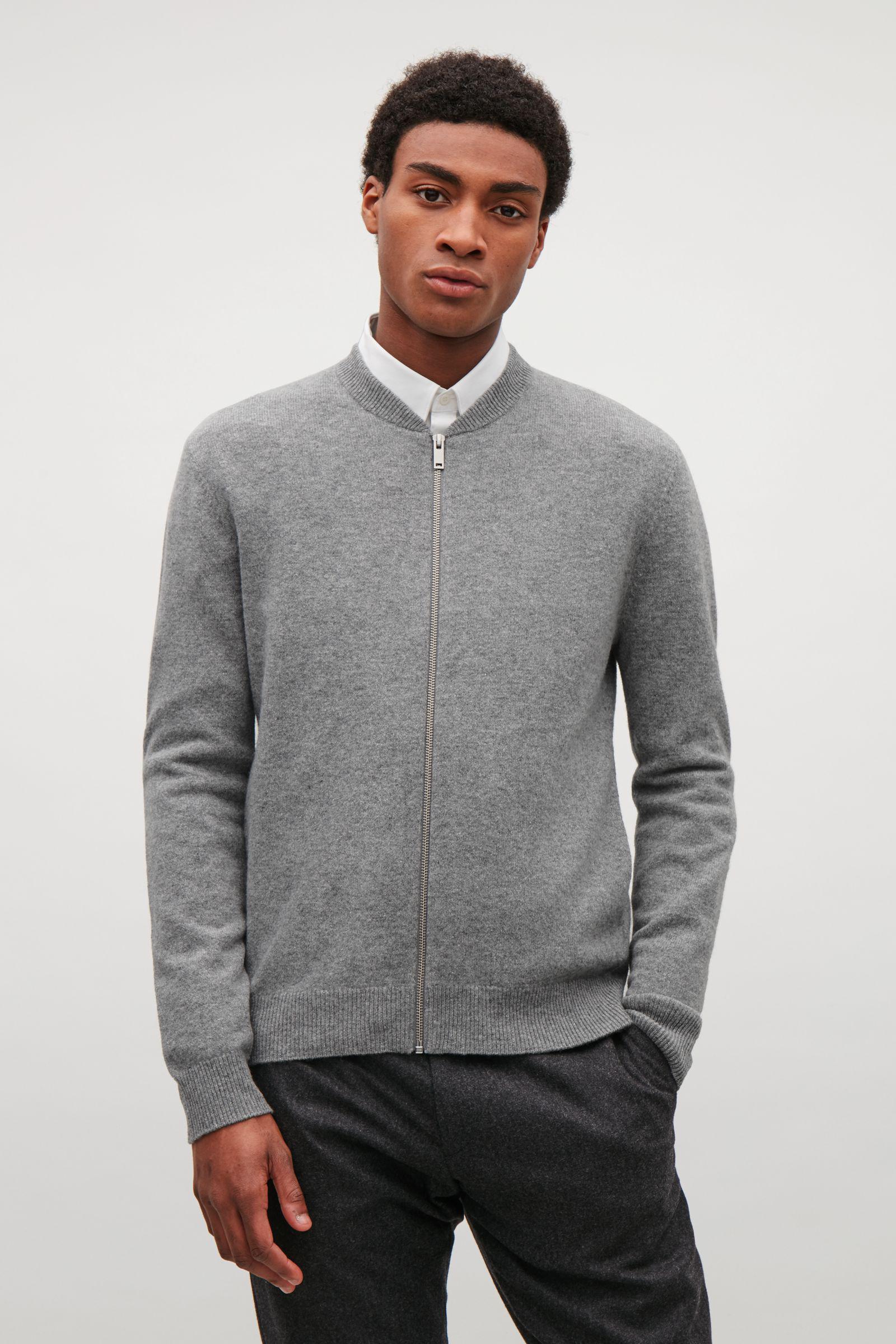 grey zip up jumper