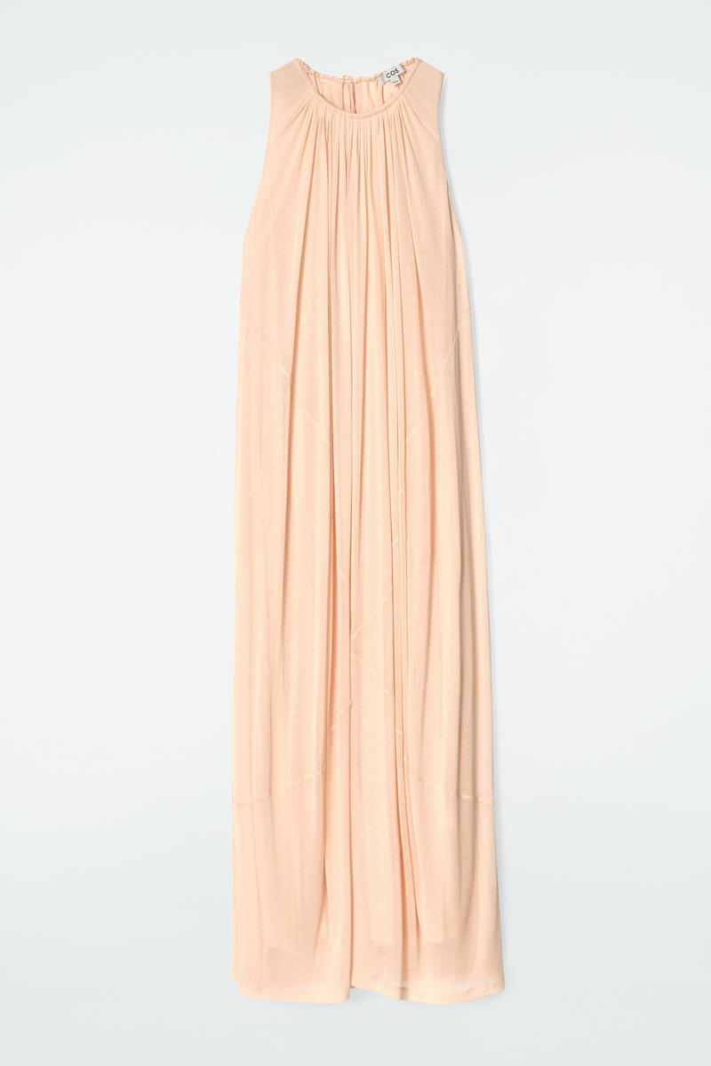 cos orange maxi dress NEW COS Ruffled Maxi Dress Women Size 10 Orange Pockets Light Boho NWT $150