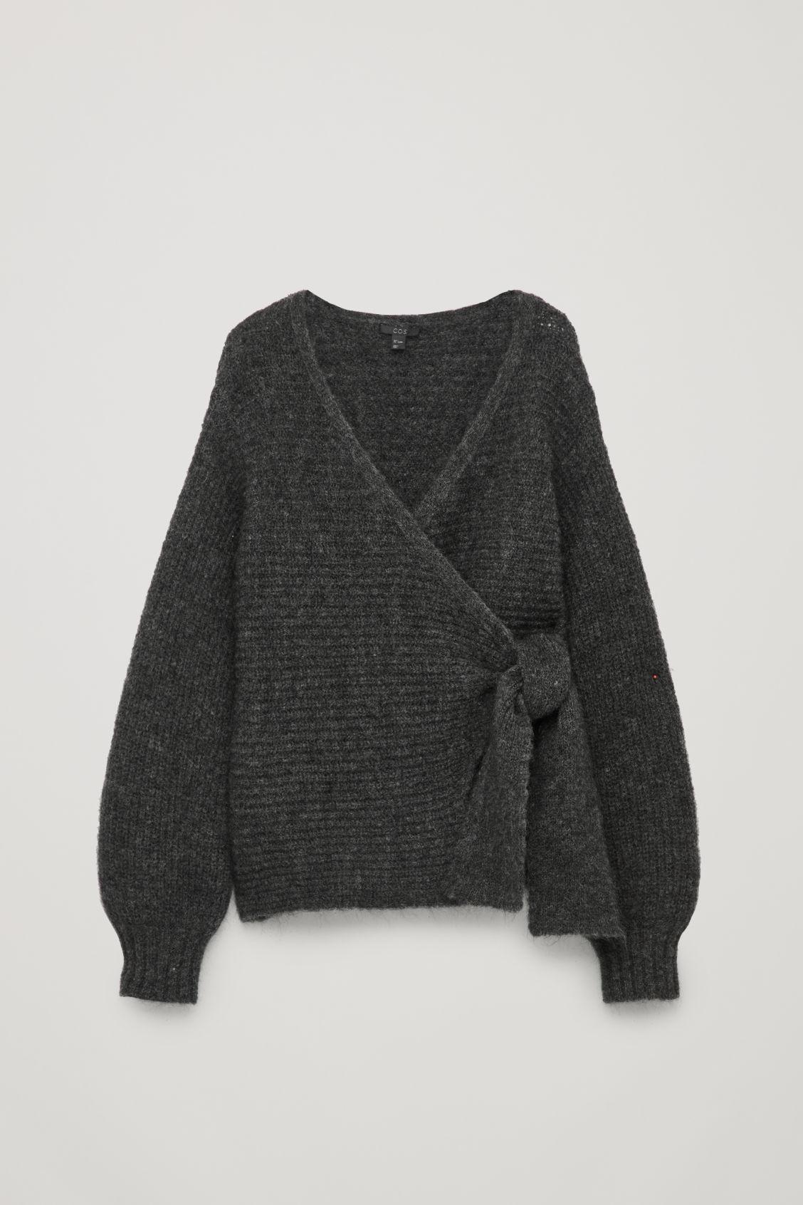 COS Chunky Wool Wrap Cardigan in Gray | Lyst