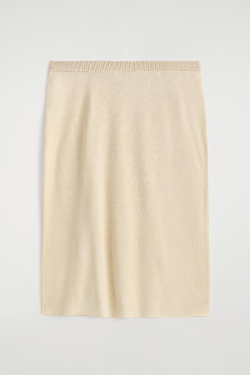 Jupe COS Femme - Taille 6 UK - Soie Gris Vert - A-line Midi Texturée - Doublure