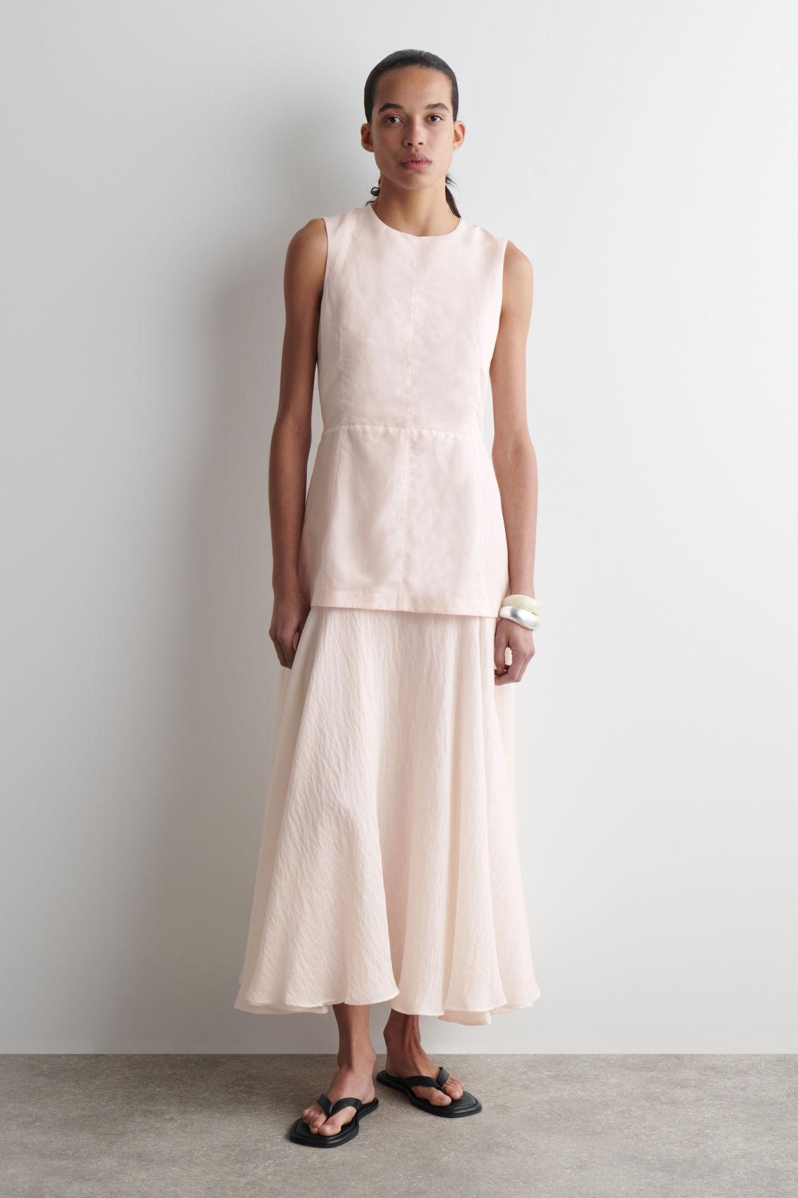 COS Layered Peplum Midi Dress in Pink | Lyst