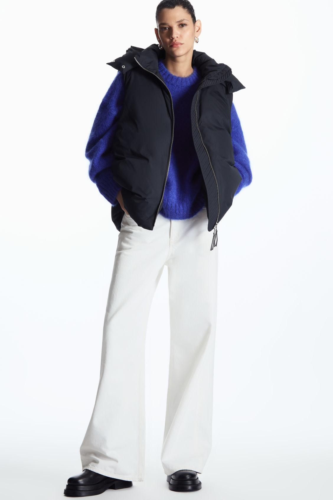 COS Hooded Sleeveless Puffer Jacket in Blue | Lyst
