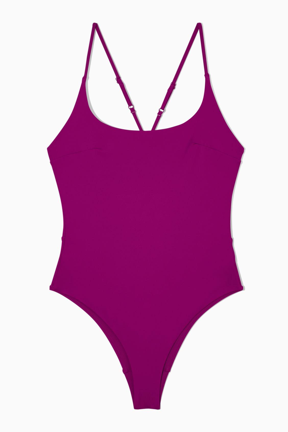 COS Scoop-back Swimsuit in Purple | Lyst