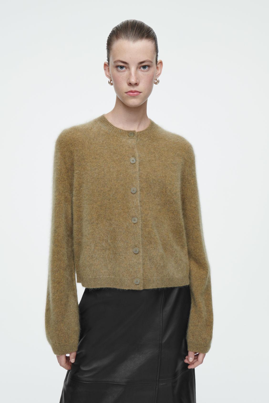 COS Pure Brushed-cashmere Cardigan in Natural | Lyst