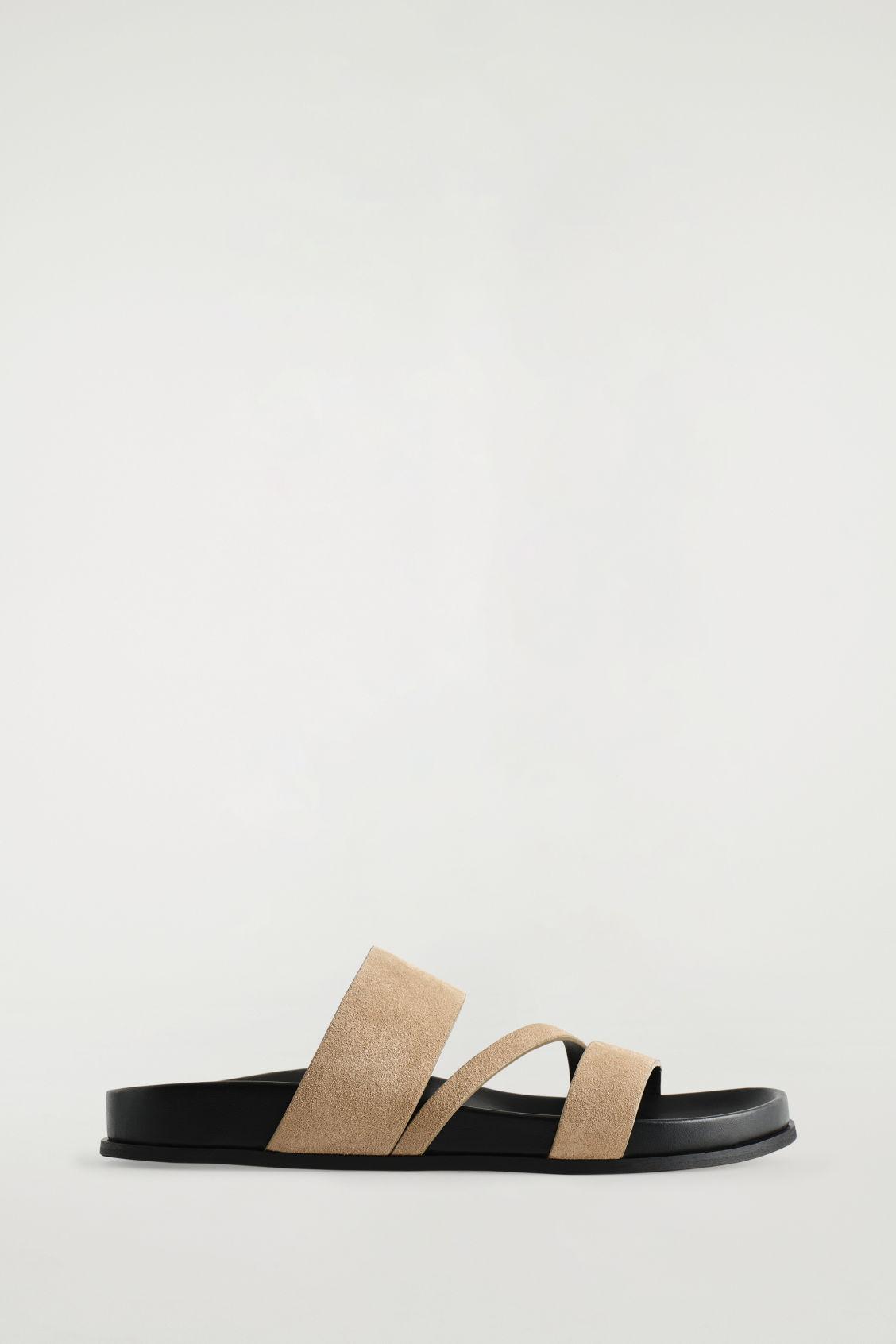 靴 cos suede sandals COS Multi-Strap Suede Sandals in Natural | Lyst