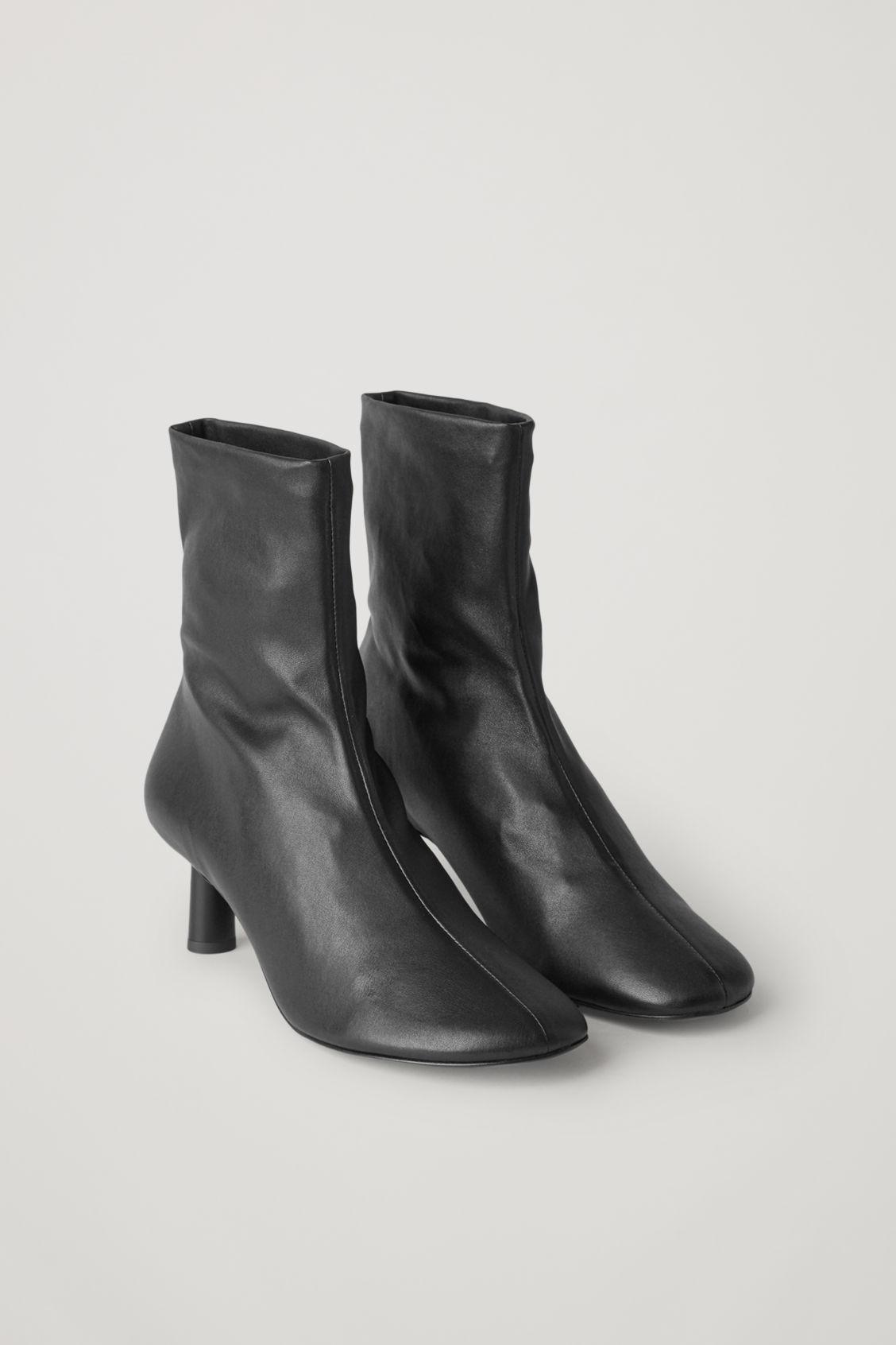 COS Leather Ankle Boots in Black | Lyst