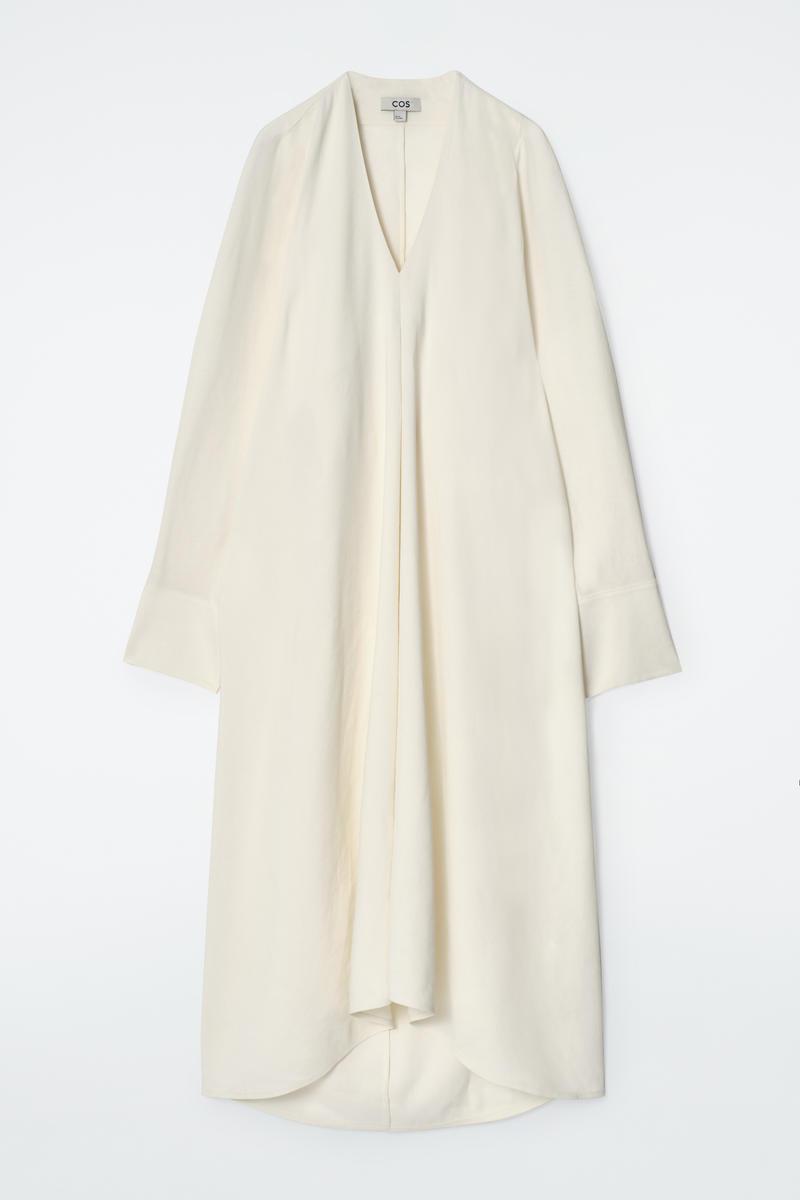 cos the v-neck linen maxi dress Cos V Neck Linen Maxi Dress