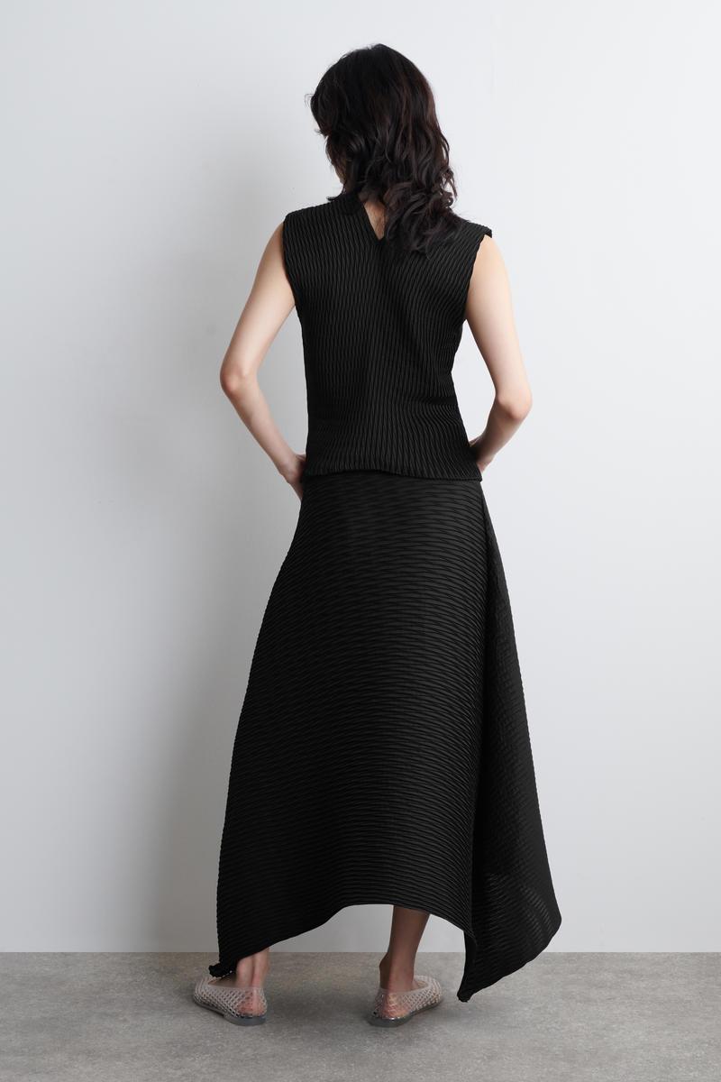 strapless open back dress COS Pleated Knitted Maxi Dress Green – The Dress Nook main image 0