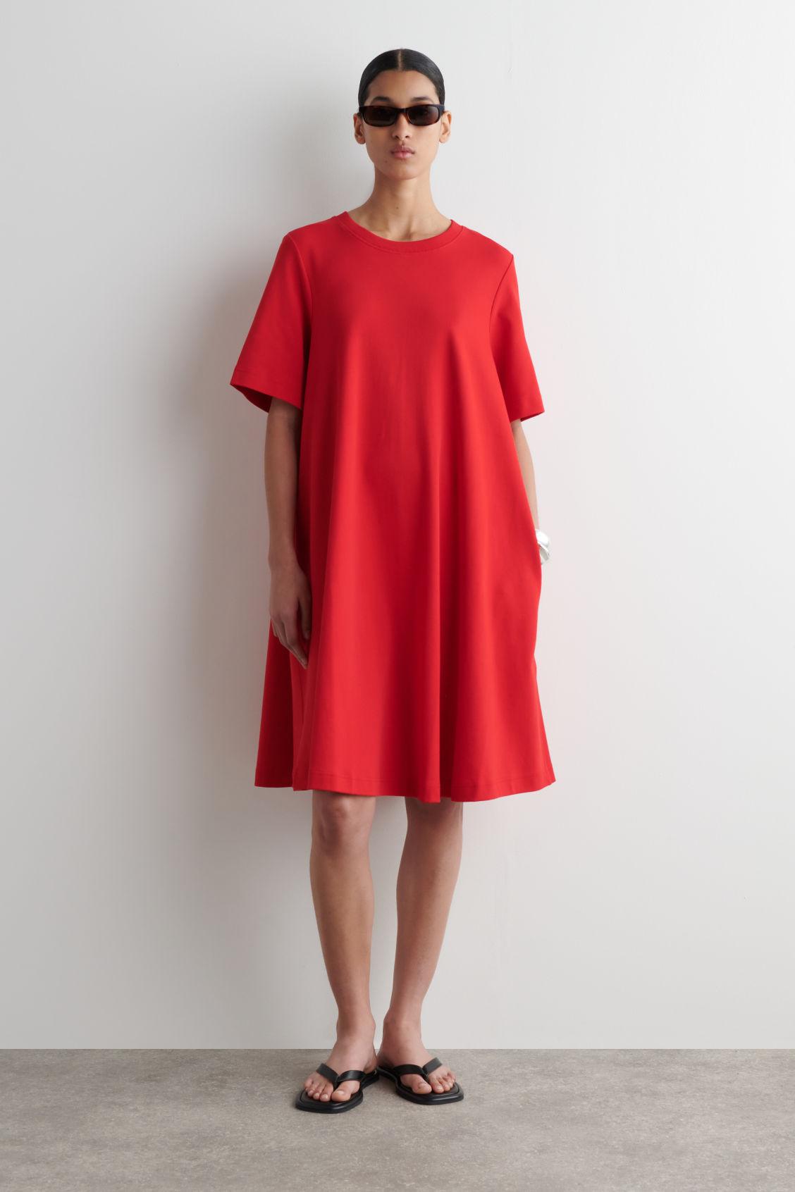 cos a line short sleeved shirt dress A-LINE MINI SHIRT DRESS - NAVY