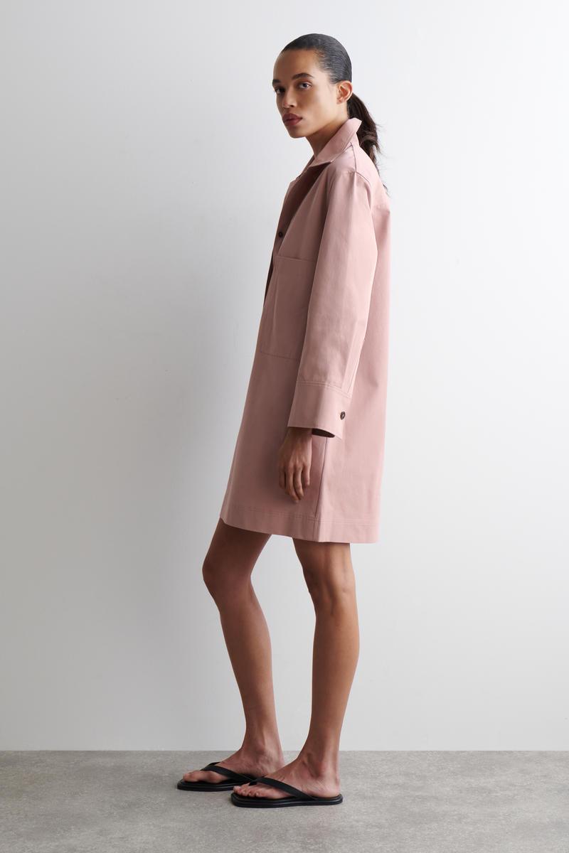 cos pink velvet dress COS Velvet High-Neck Dress
