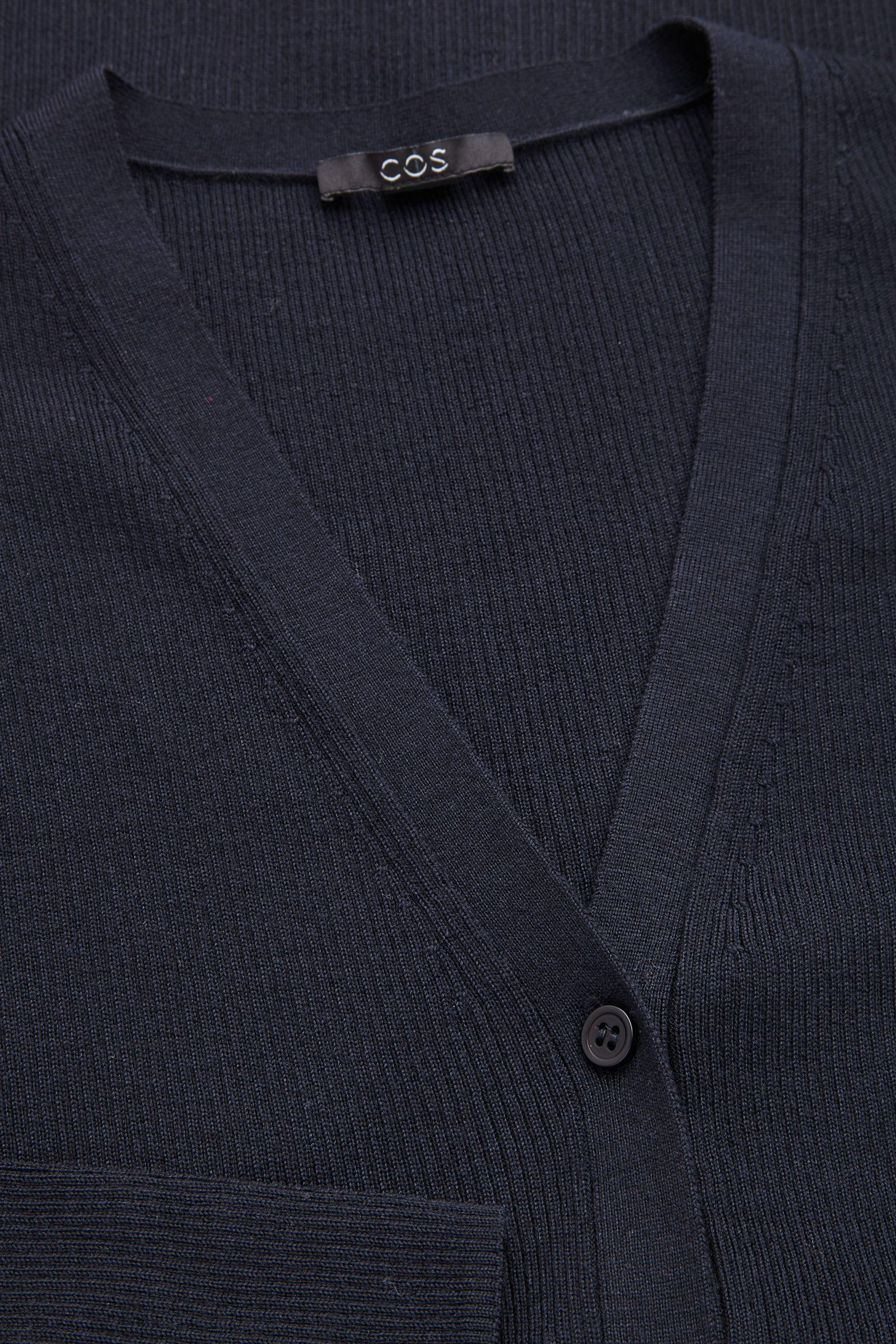 cos navy cardigan