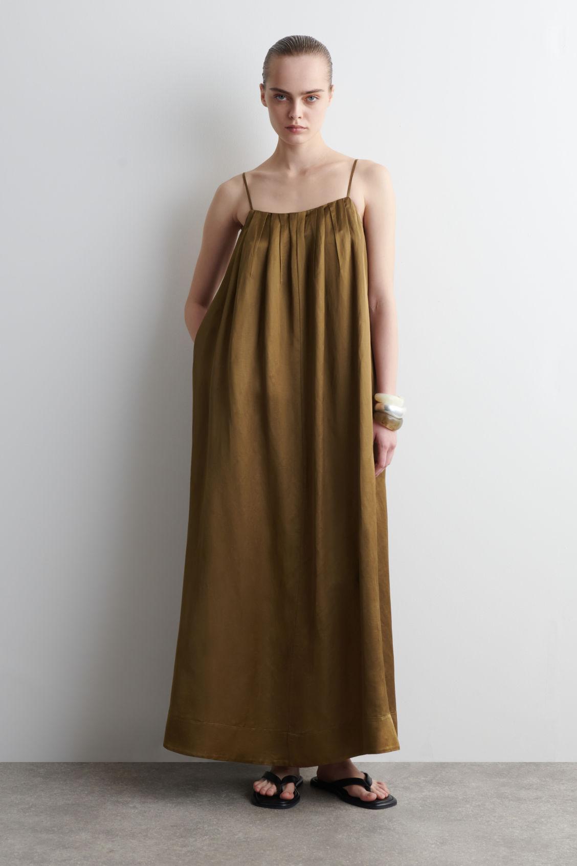 COS Pleated Fluid Maxi Dress in Natural | Lyst COS Pleated Fluid Maxi Dress in Natural | Lyst