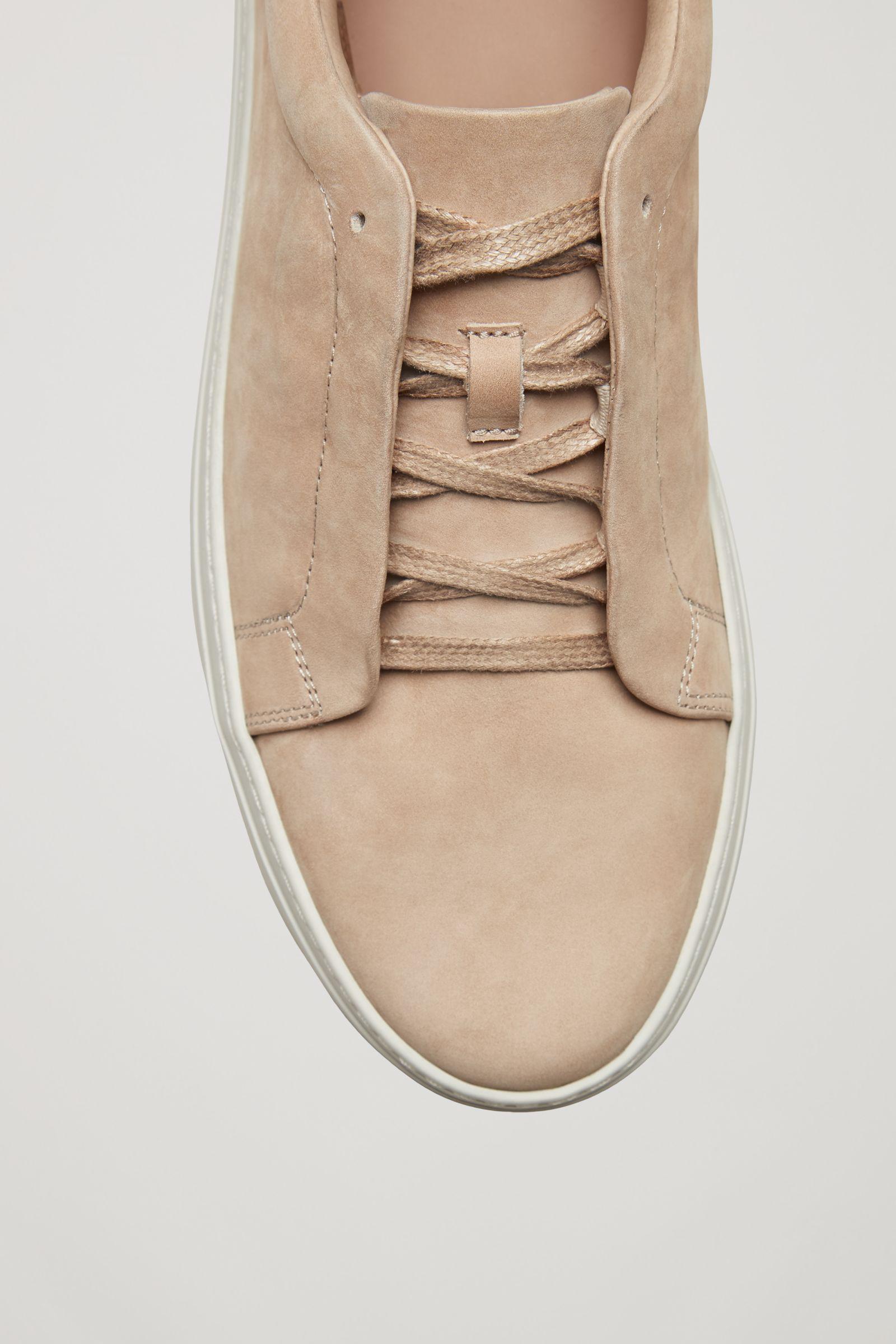 COS Leather Sneakers With Hidden Laces in Light Beige (Natural) - Lyst