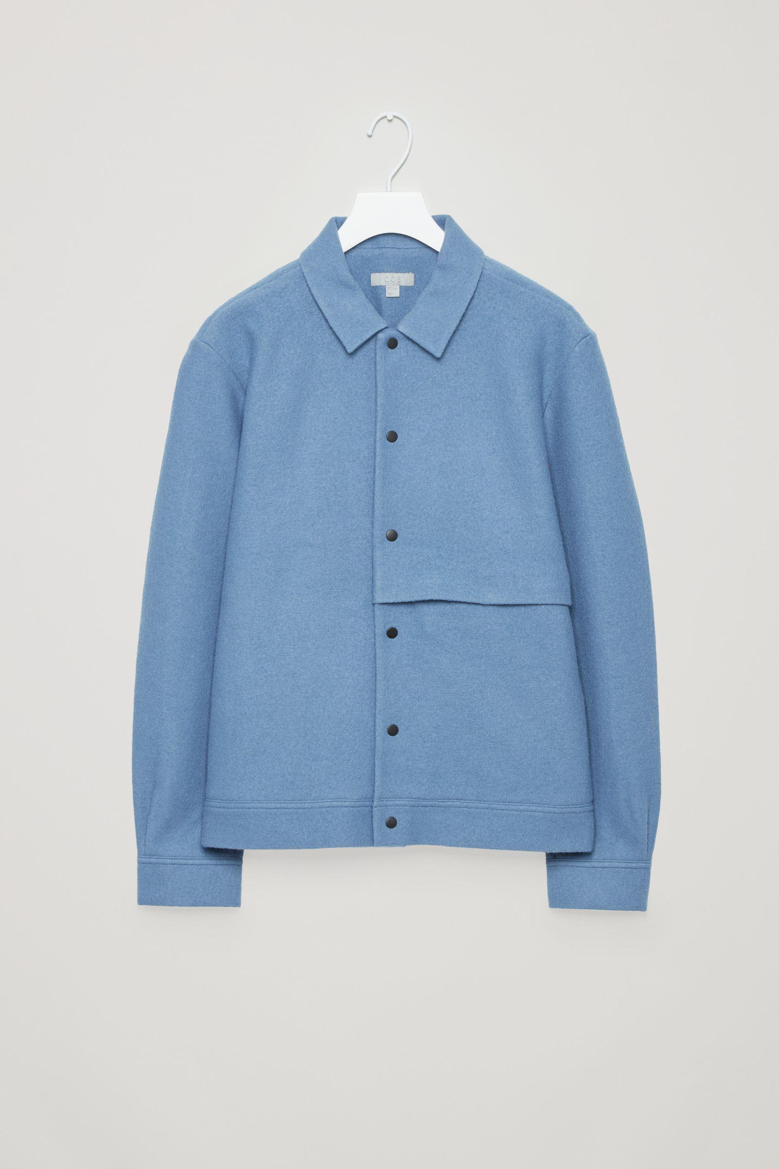 COS Boiled Wool Jacket in Blue Dark (Blue) for Men Lyst