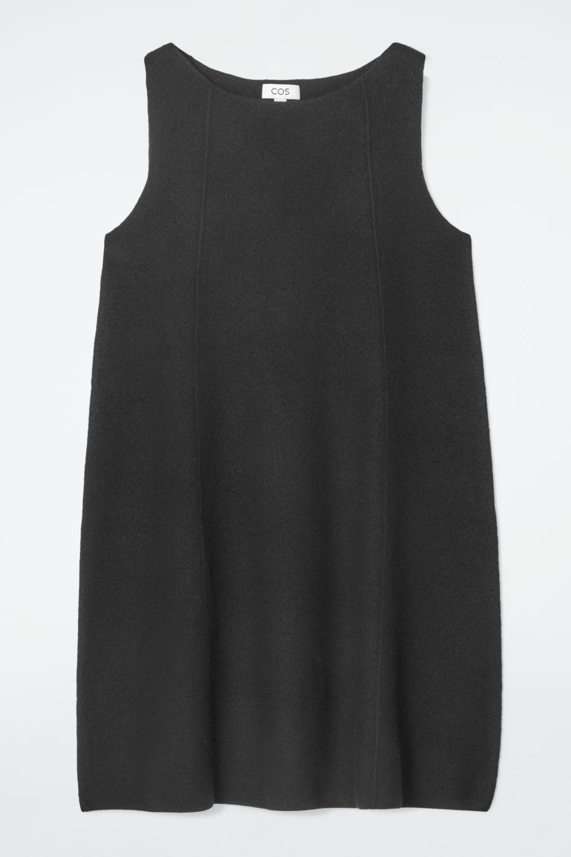 COS Paneled Wool Shift Dress in Black | Lyst