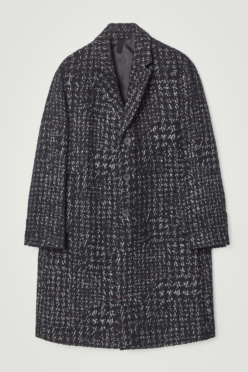 COS Houndstooth Bouclé Overcoat in Gray for Men | Lyst